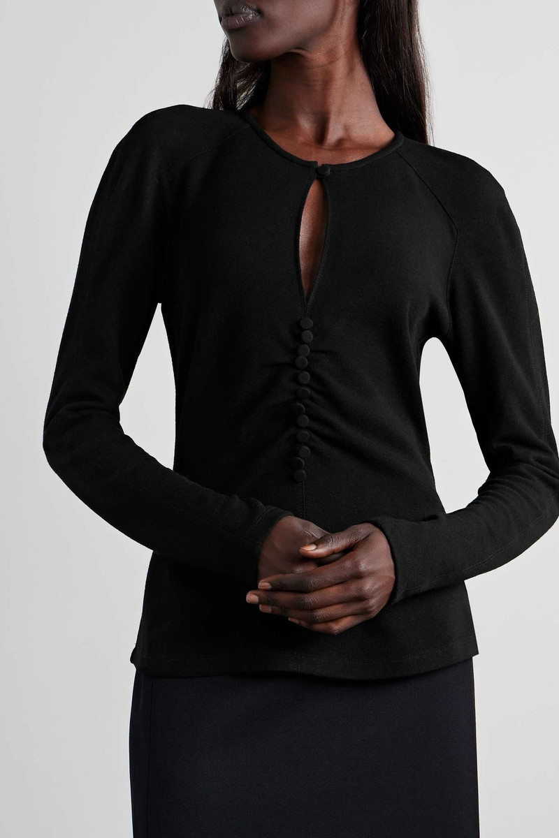 Dorine cutout brushed-jersey top 3