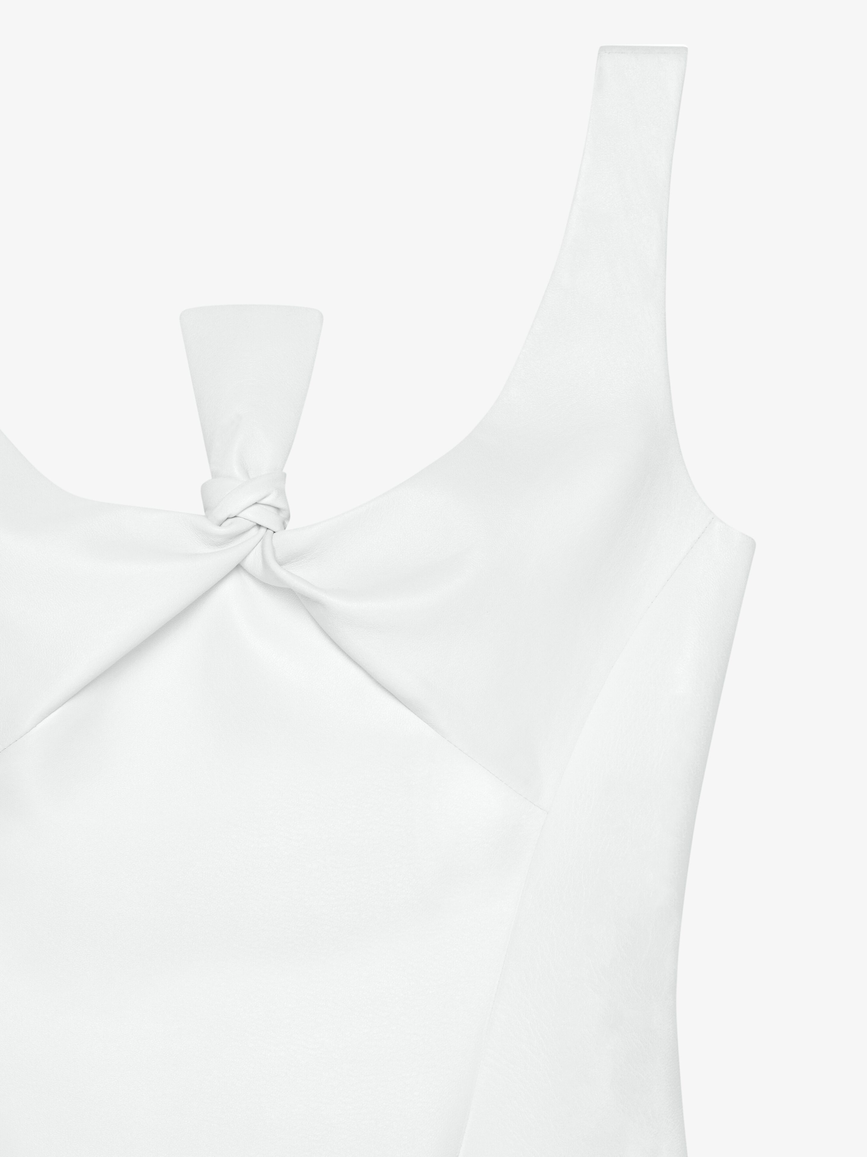 DRESS IN LEATHER WITH BOW DETAIL - 5
