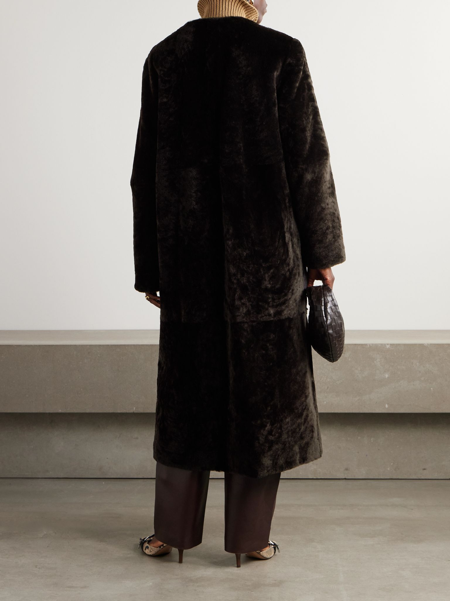 Shearling coat Brown - 4