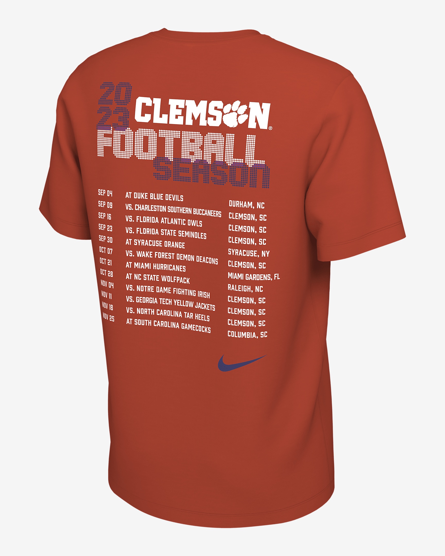 Clemson Schedule Nike Men's College T-Shirt - 2