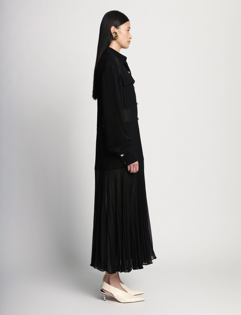 Sheer Pleated Flou Dress 3