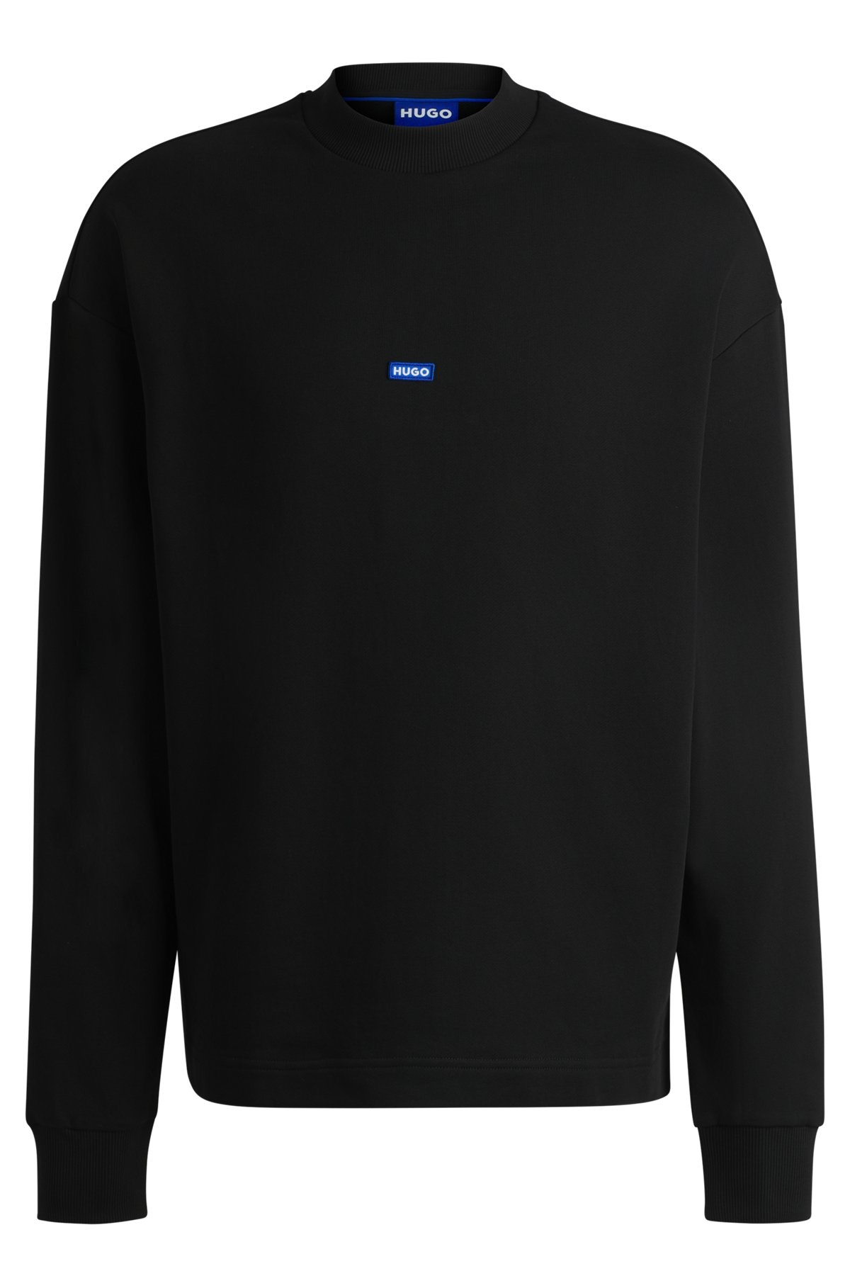 COTTON-TERRY SWEATSHIRT WITH BLUE LOGO LABEL - 1
