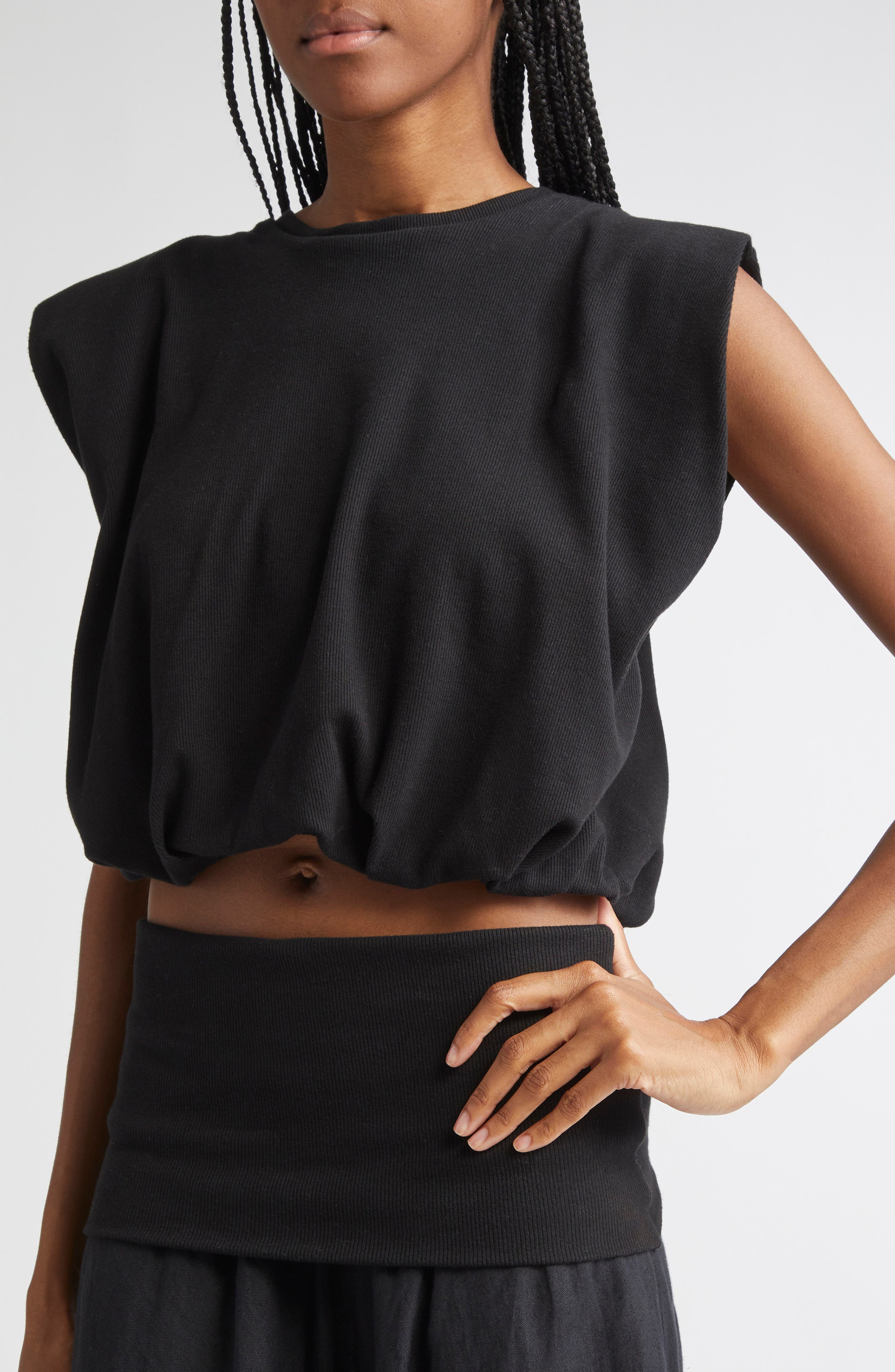 Johanna Ortiz Muraya Crop Oversize Cover-Up T-Shirt in Black at Nordstrom - 5