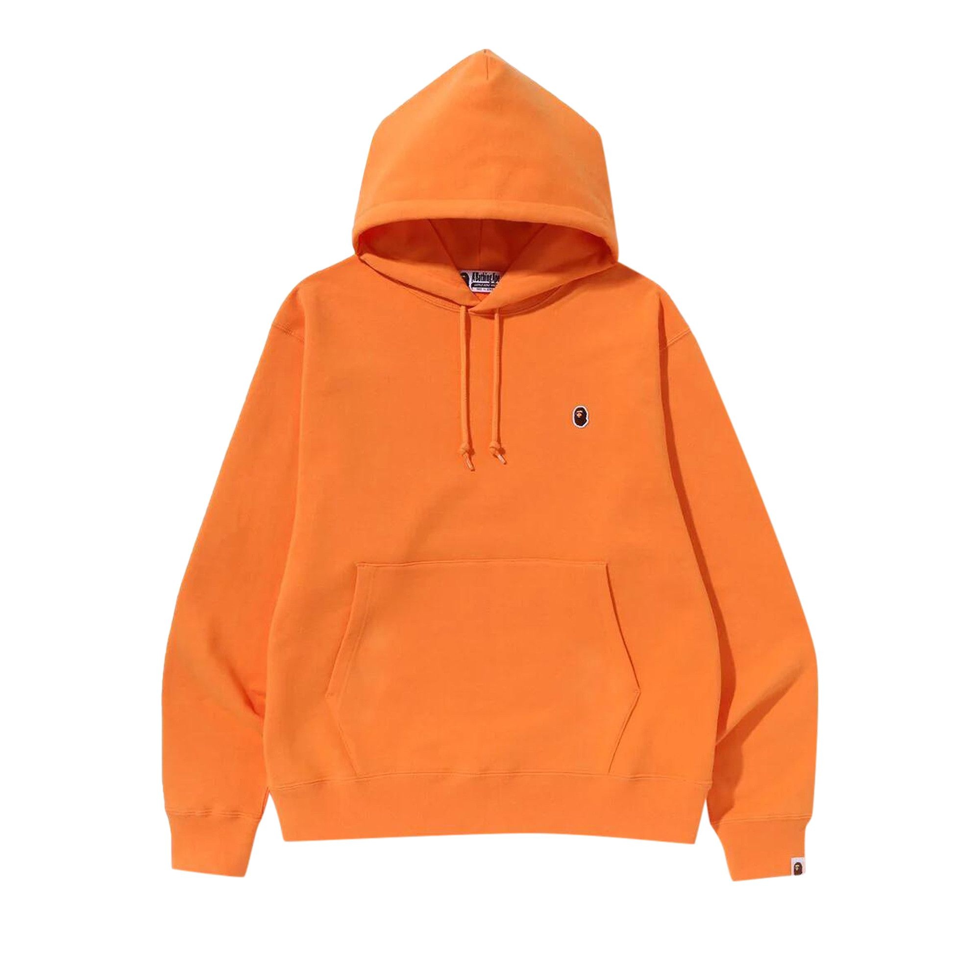 A BATHING APE BAPE Ape Head One Point Relaxed Fit Pullover Hoodie Orange REVERSIBLE