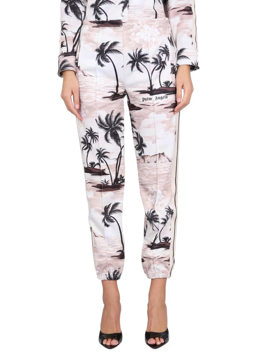 Palm Angels Women Island Print Pants - 1
