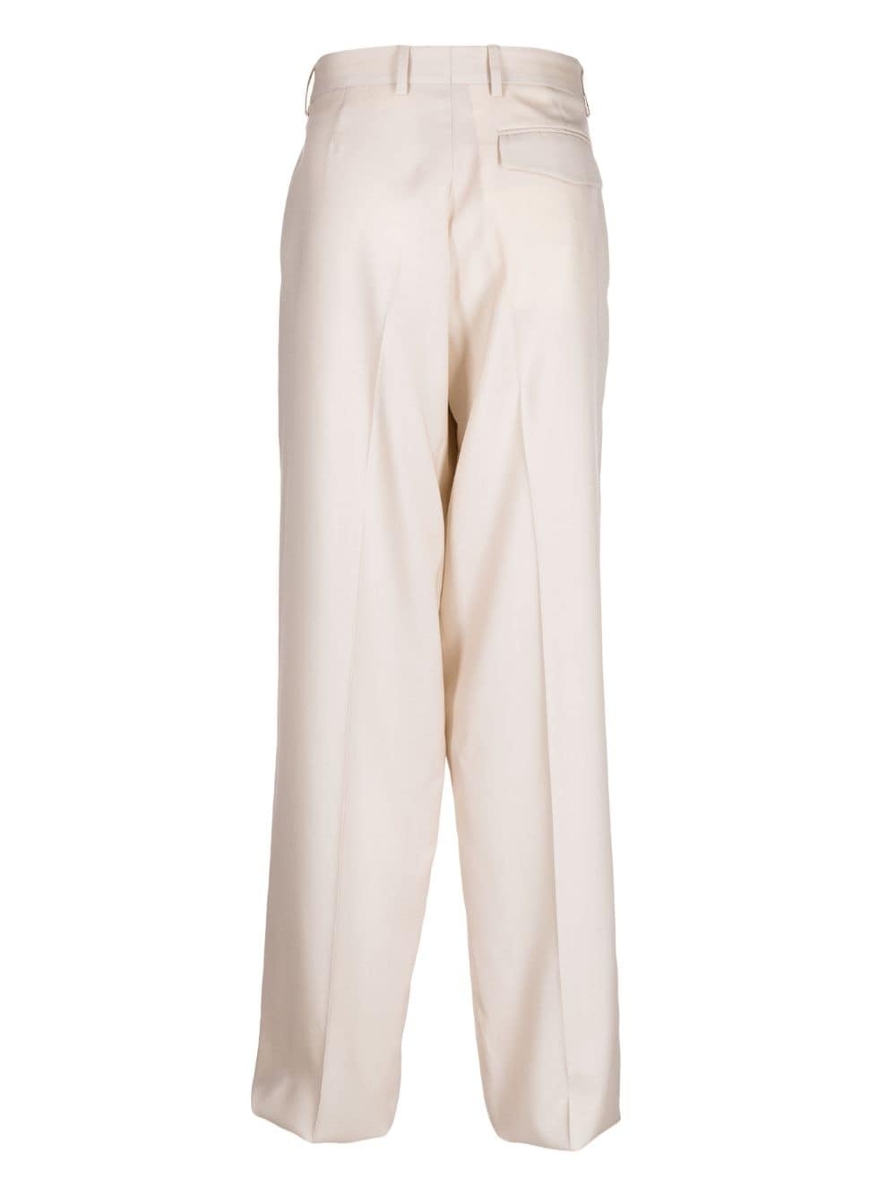 mid-rise wide-leg wool trousers - 2