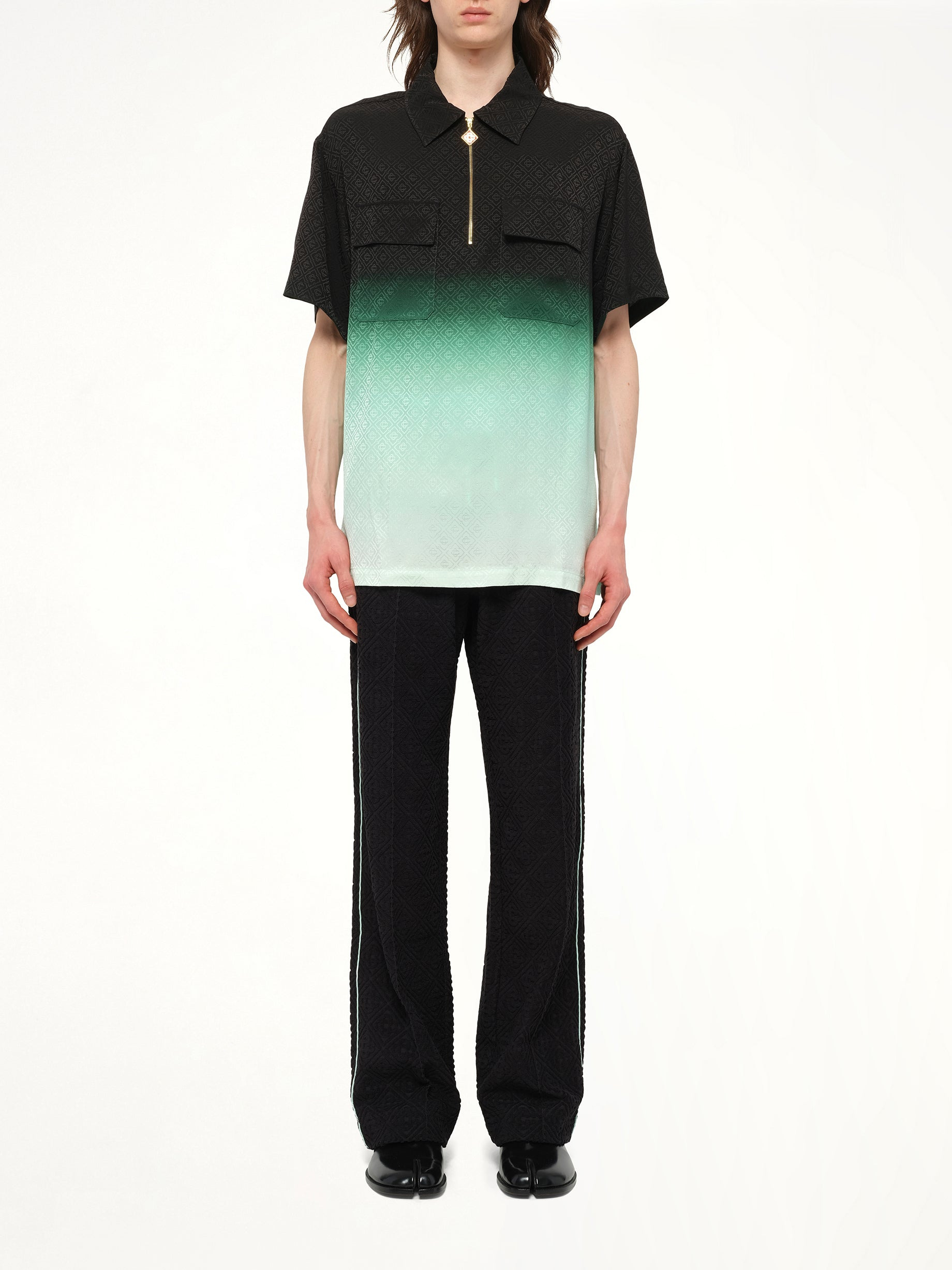 Gradient Monogram Shirt in Green - 7