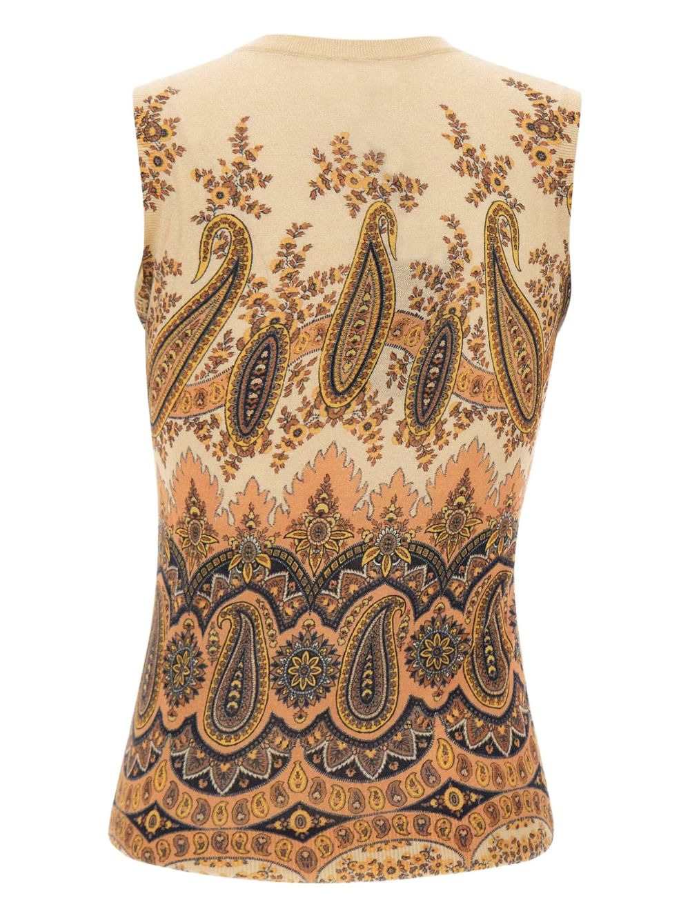 paisley print sleeveless top - 2