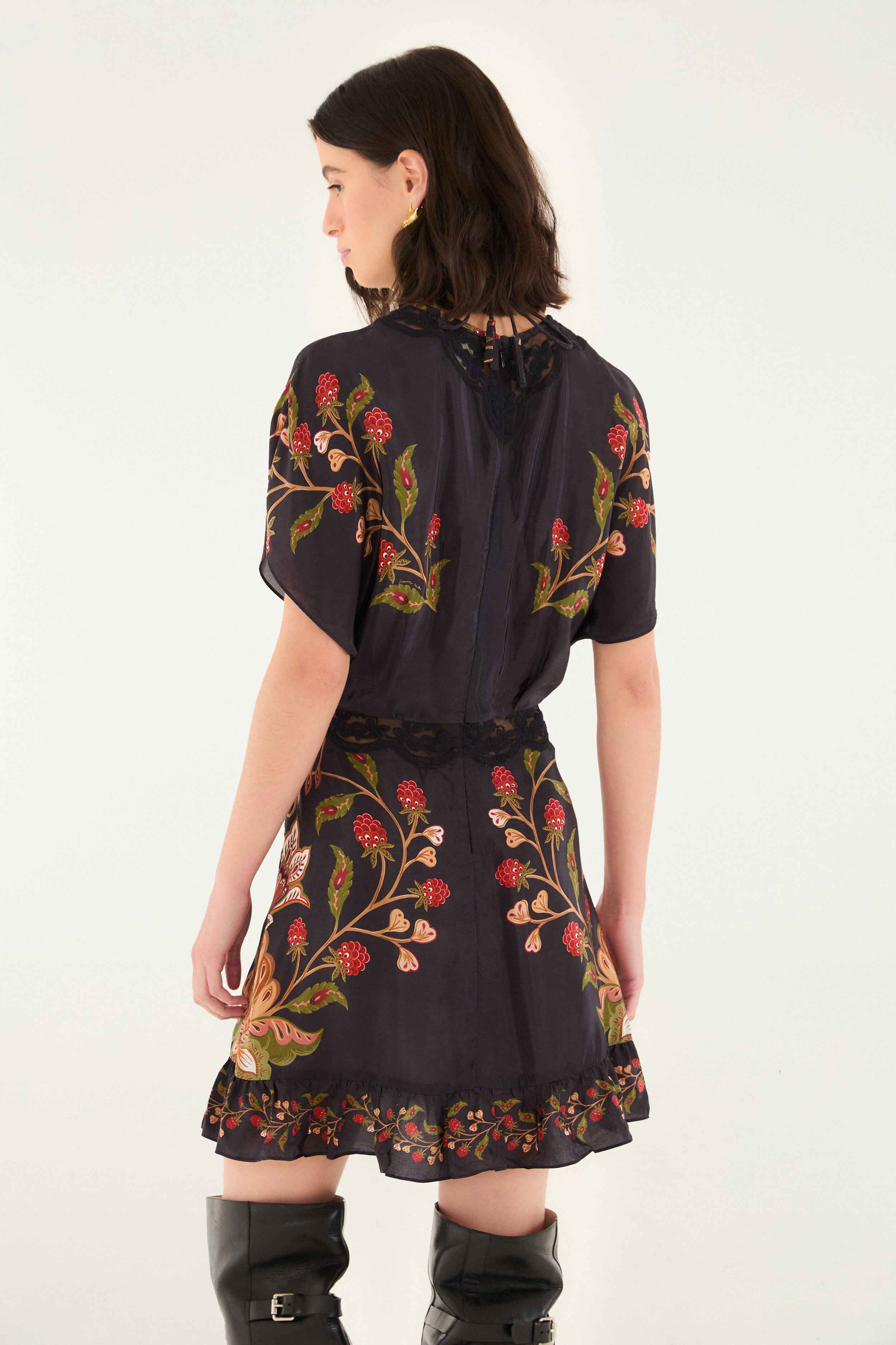 Black Berry Garden Mini Dress - 4