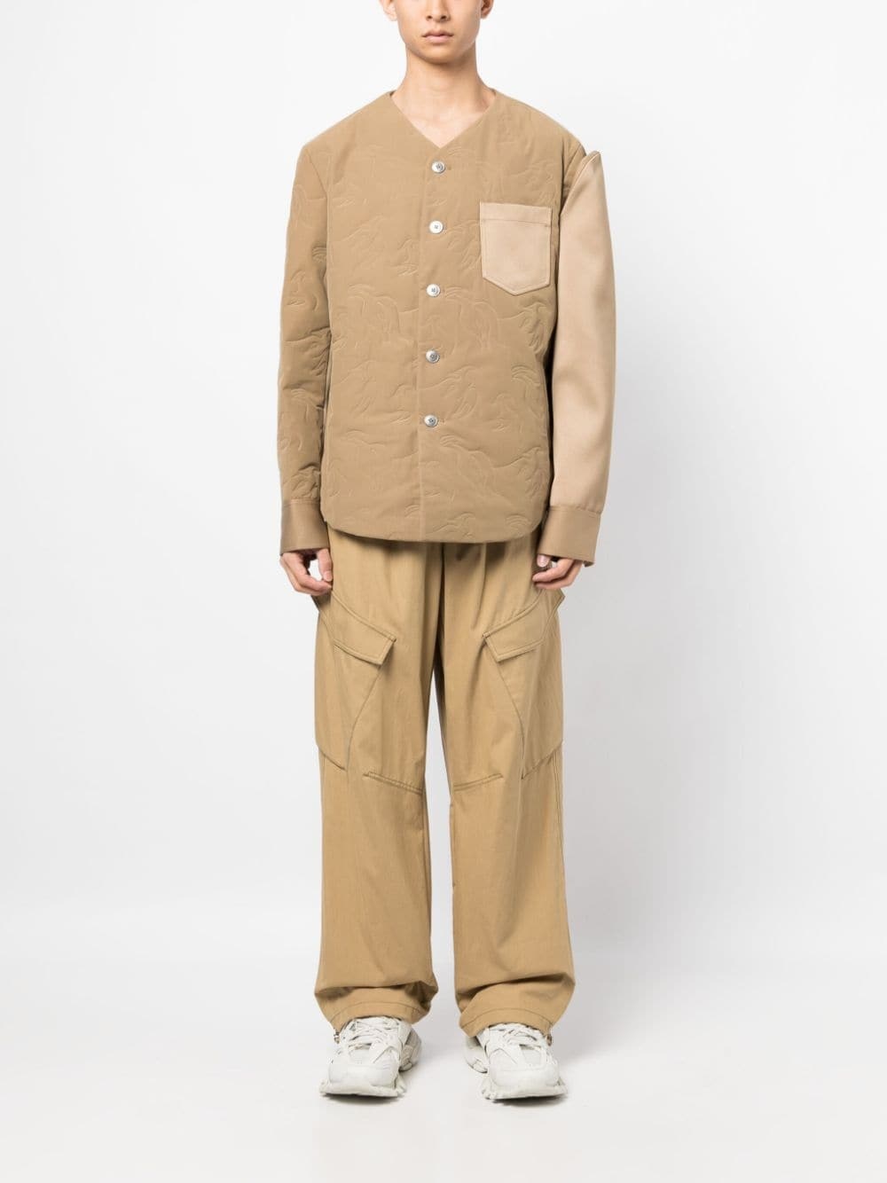 logo-patch long-sleeve jacket - 6