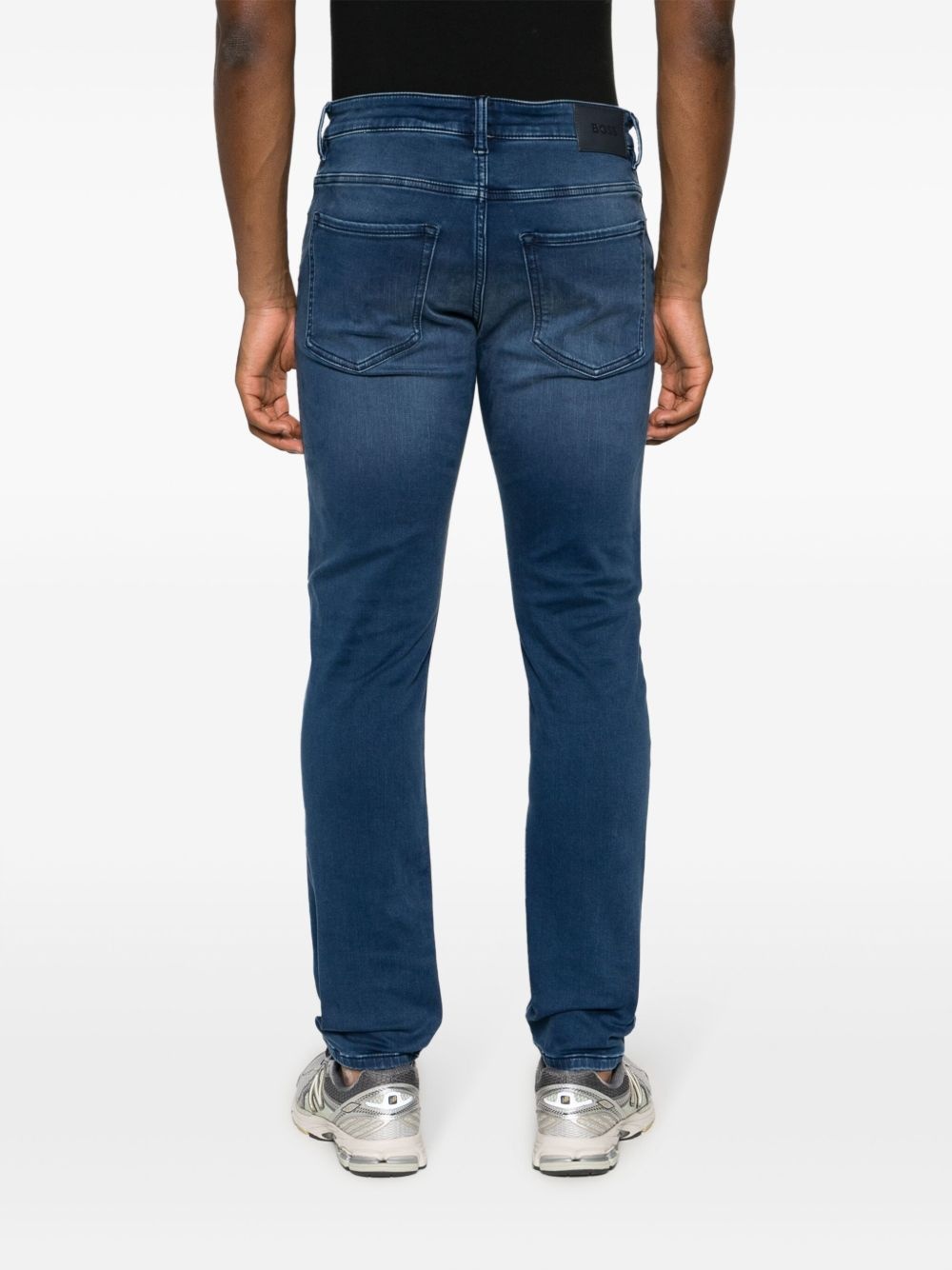logo-patch slim-cut jeans - 4