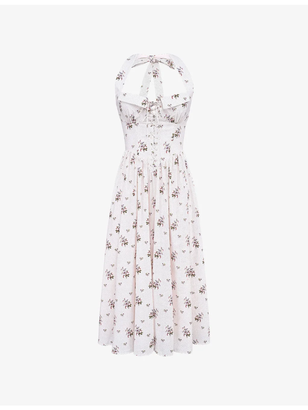 Emilia Halter-Neck Cotton Midi Dress - 1