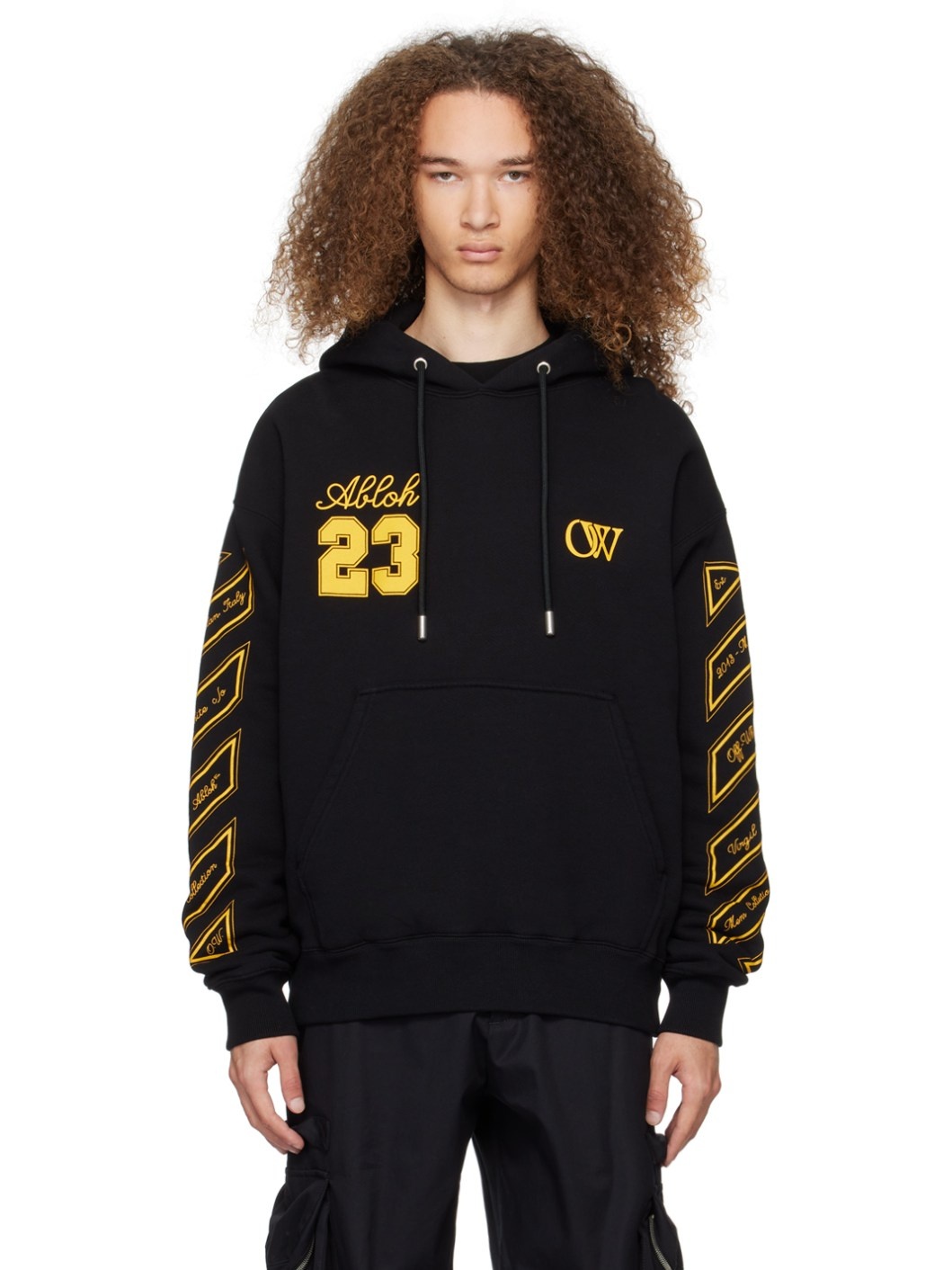Black 'OW 23' Skate Hoodie - 1