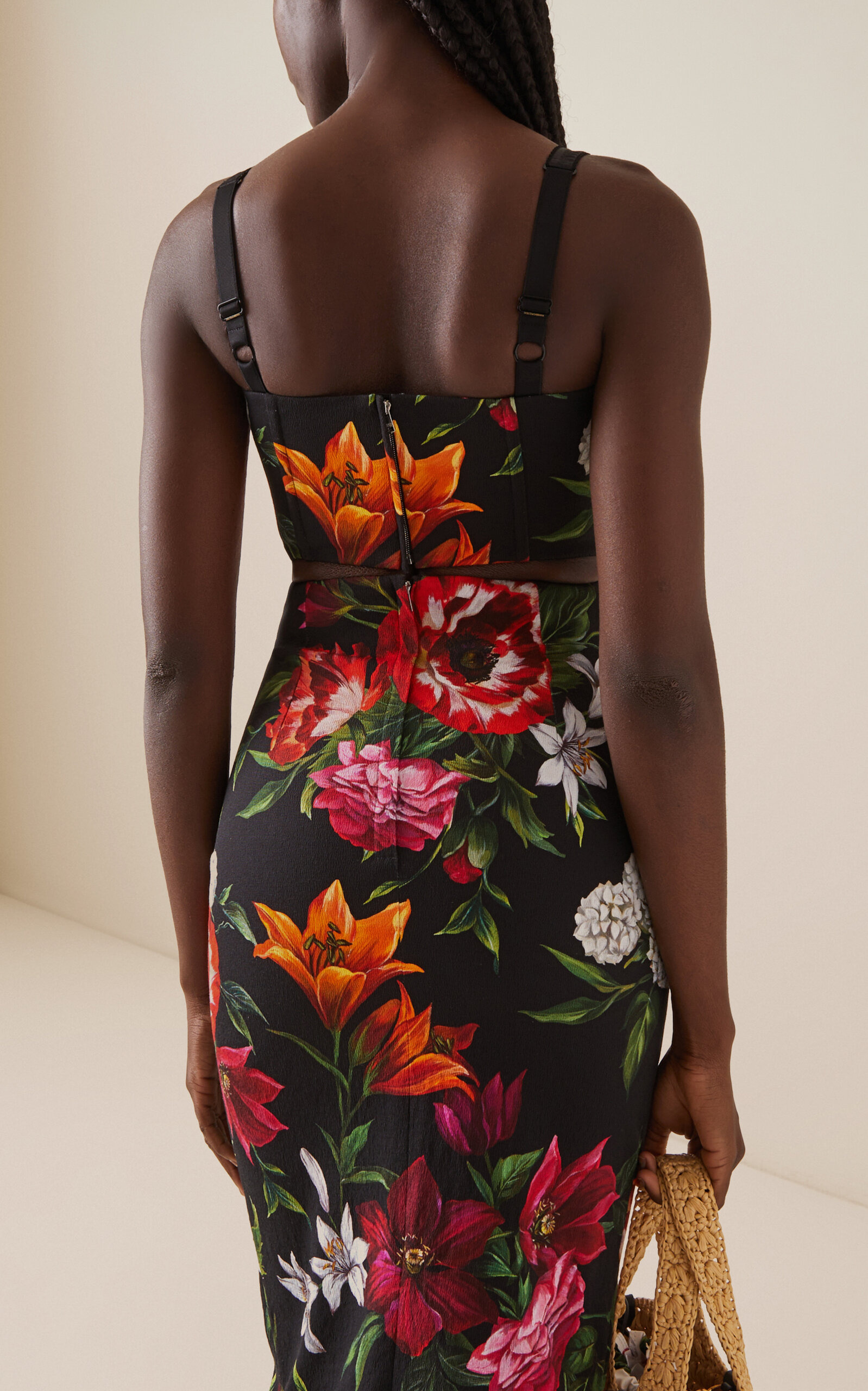Floral-Printed Rayon Corset Top floral - 4