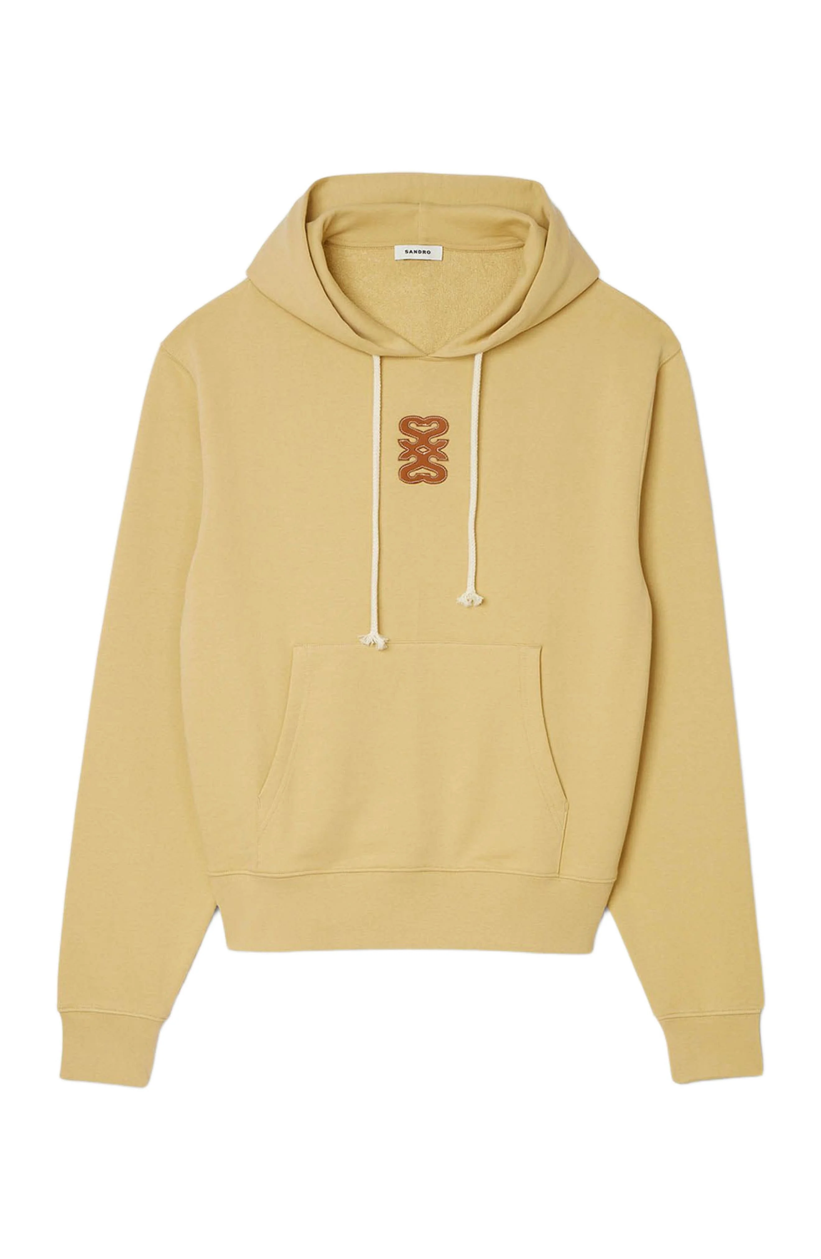 SANDRO Leather patch sweatshirt in Ocher Yellow at Nordstrom - 1