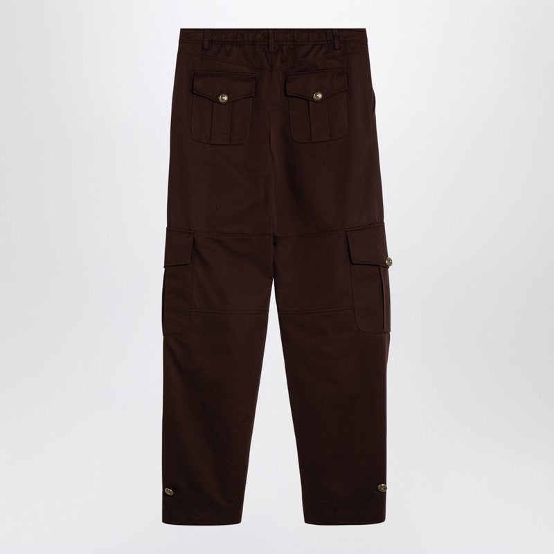 BROWN WIDE CARGO TROUSERS - 2