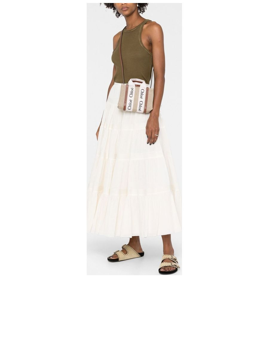 Leather Trim Canvas Tote - 5