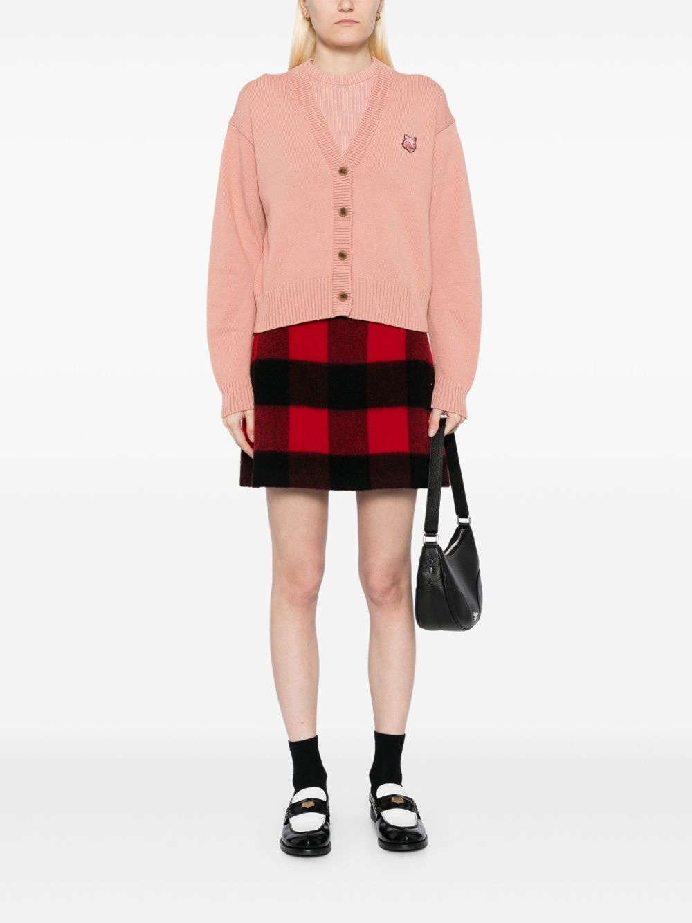 bold fox head-patch cardigan - 2