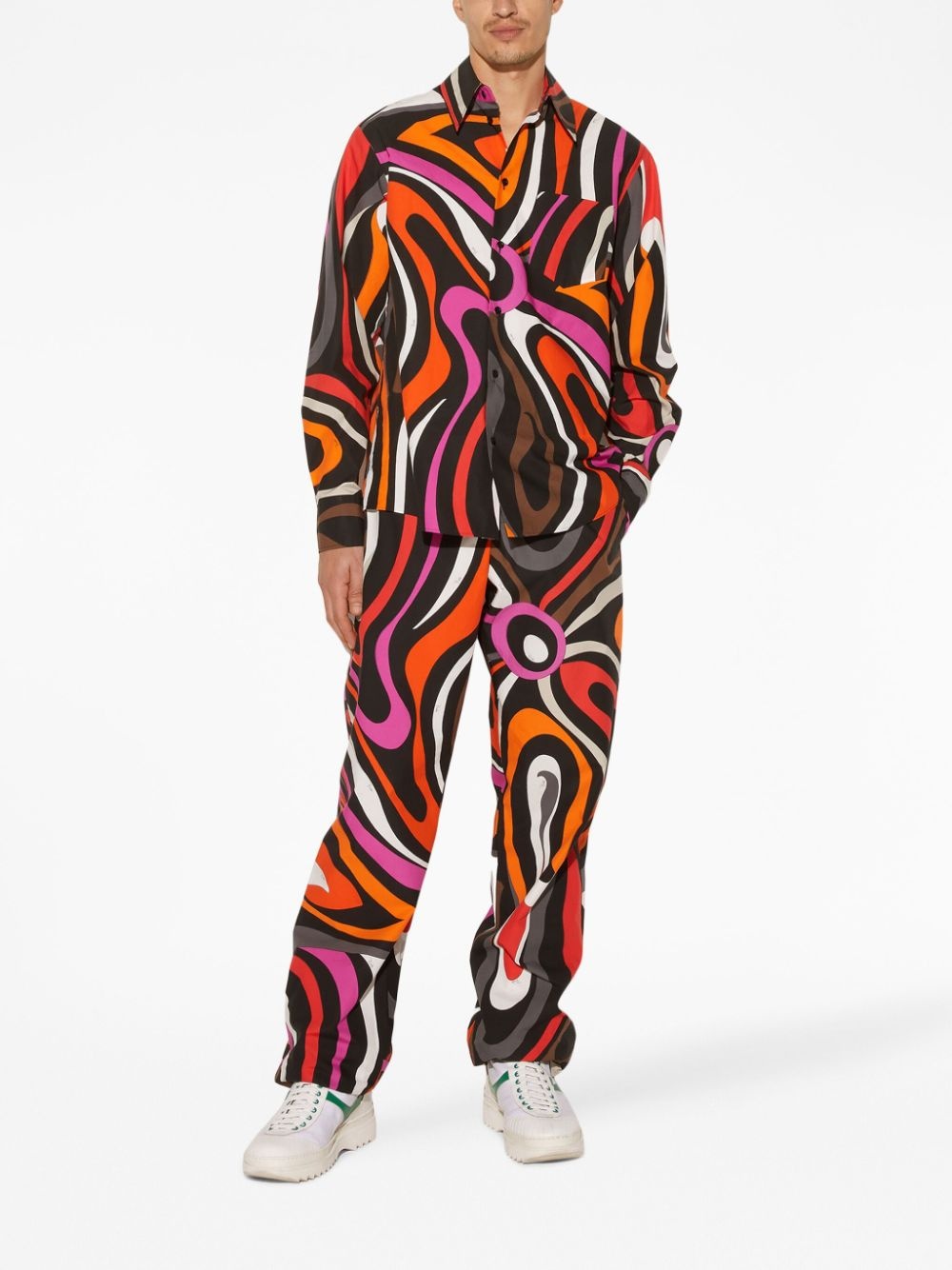 abstract-print cotton shirt - 3