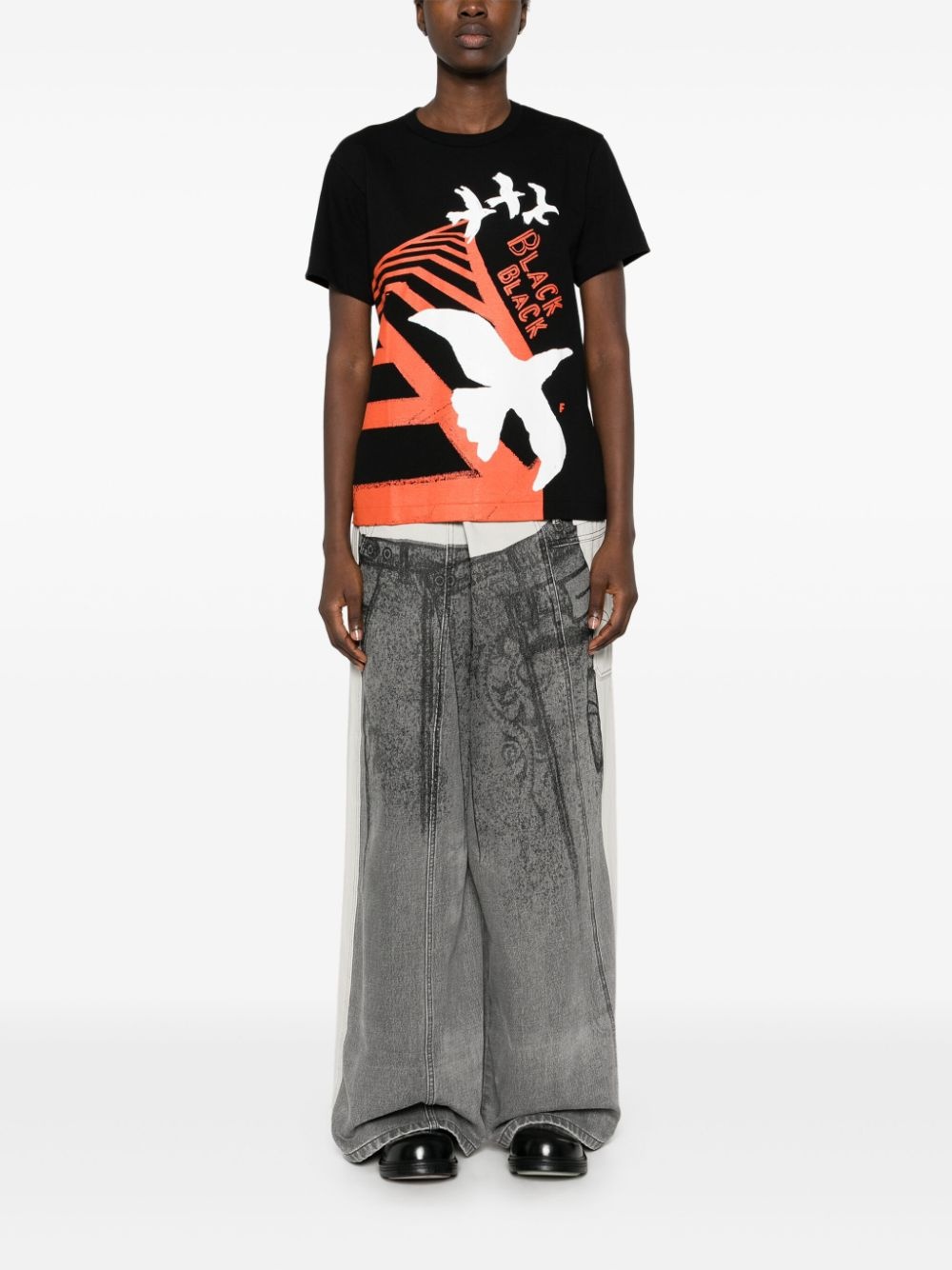 bird-print T-shirt - 3