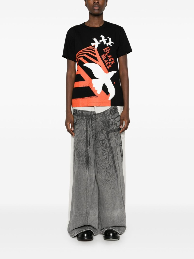 BLACK COMME des GARÇONS bird-print T-shirt outlook