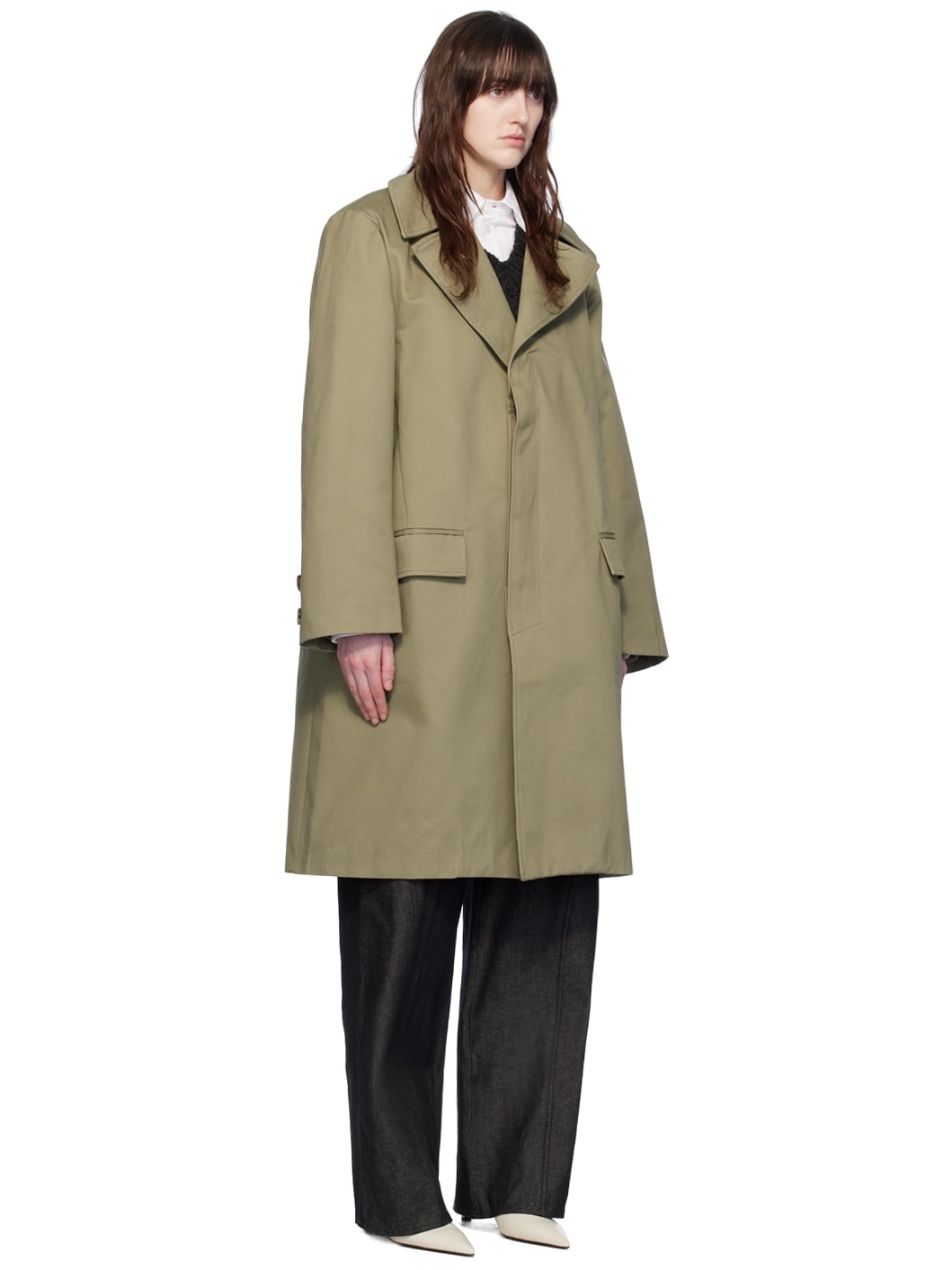 Khaki Button Coat - 2