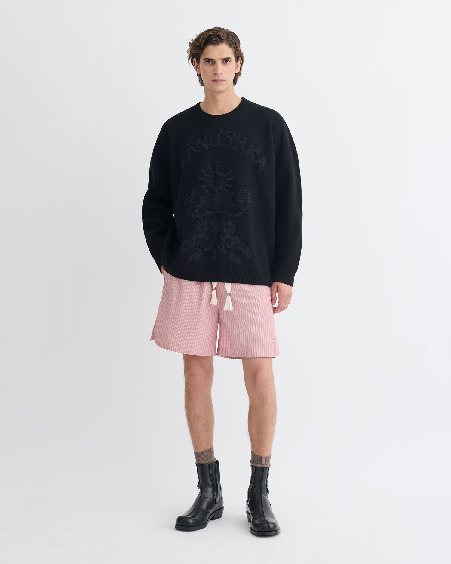 Merino and Terry Jacquard Sweater - 3