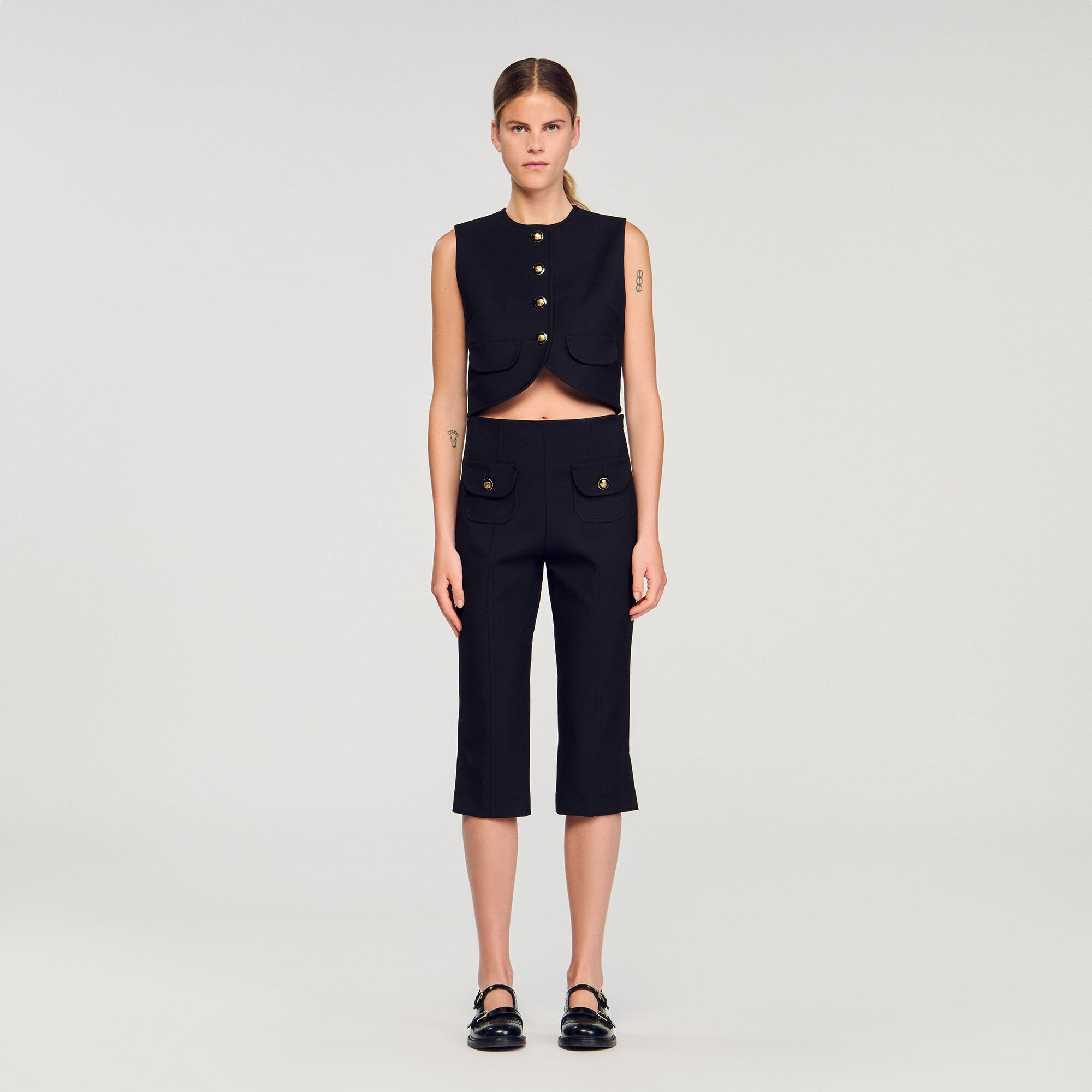 BUTTONED CROP TOP - 2