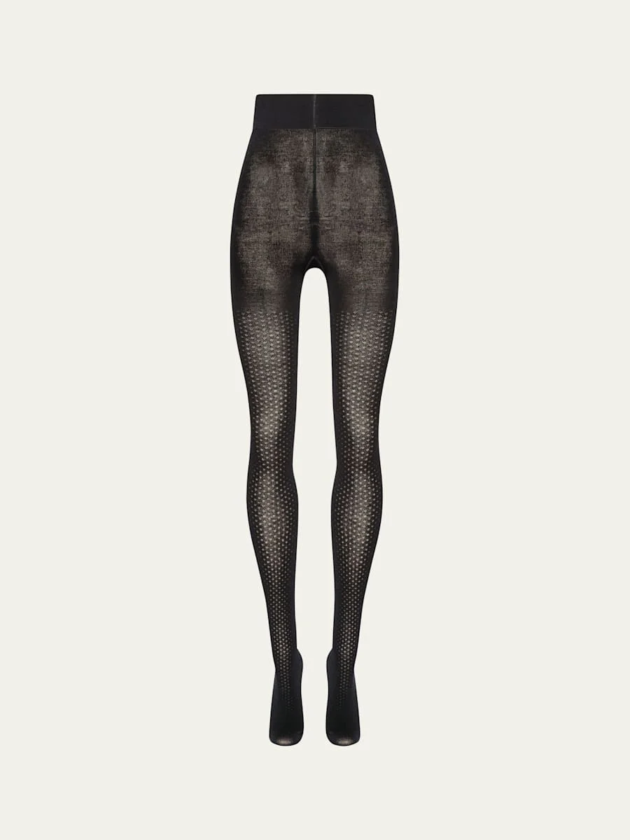 Dotted Jacquard Tights, 100 Denier - 1