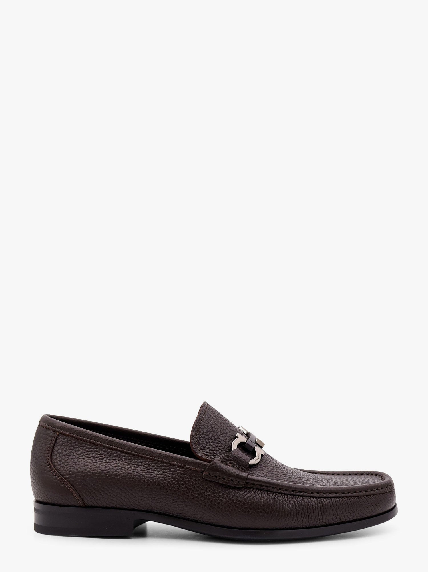 Ferragamo Men Grandioso Leather Loafer With Gancini Detail - 1