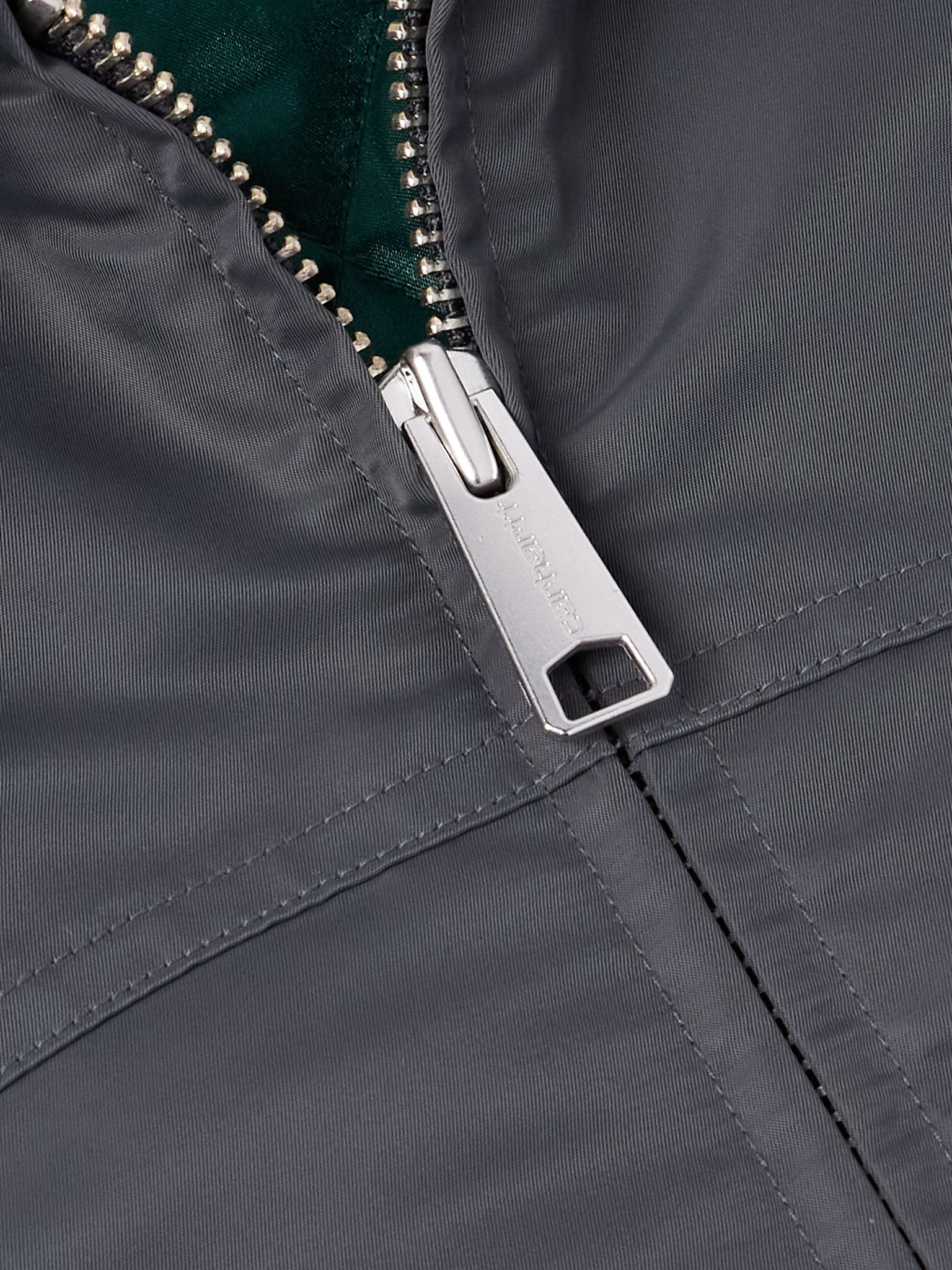 Santa Fe Alumni Velvet-Trimmed Nylon-Twill Bomber Jacket Gray - 4