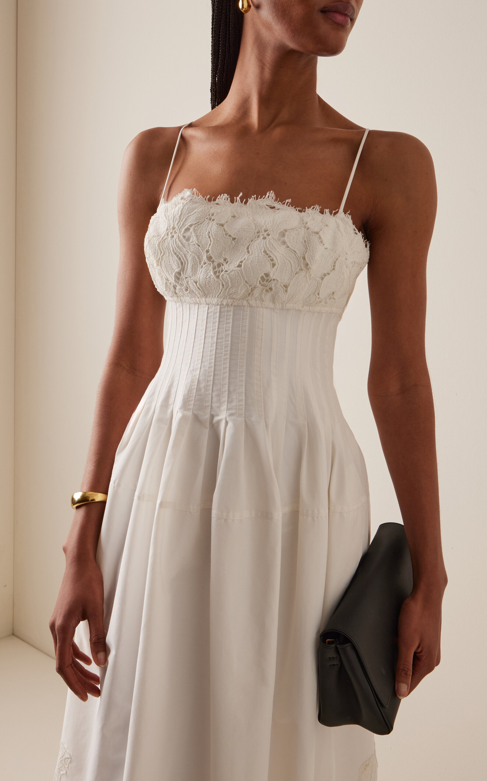 Lilianna Lace-Detailed Cotton-Blend Midi Dress white - 3
