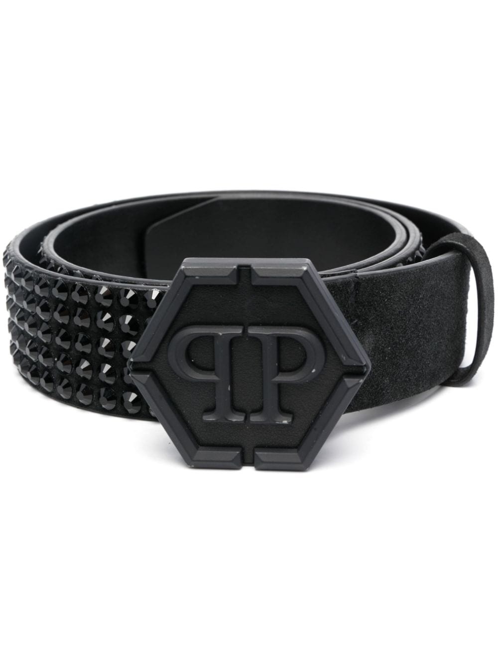 embossed-logo buckle belt - 1