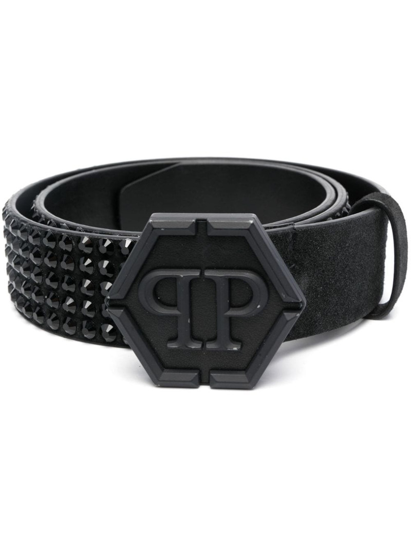 embossed-logo buckle belt 1