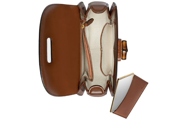 (WMNS) Gucci Bamboo 1947 Small Top Handle Bag 'Brown' 675797-10ODT-2579 - 6