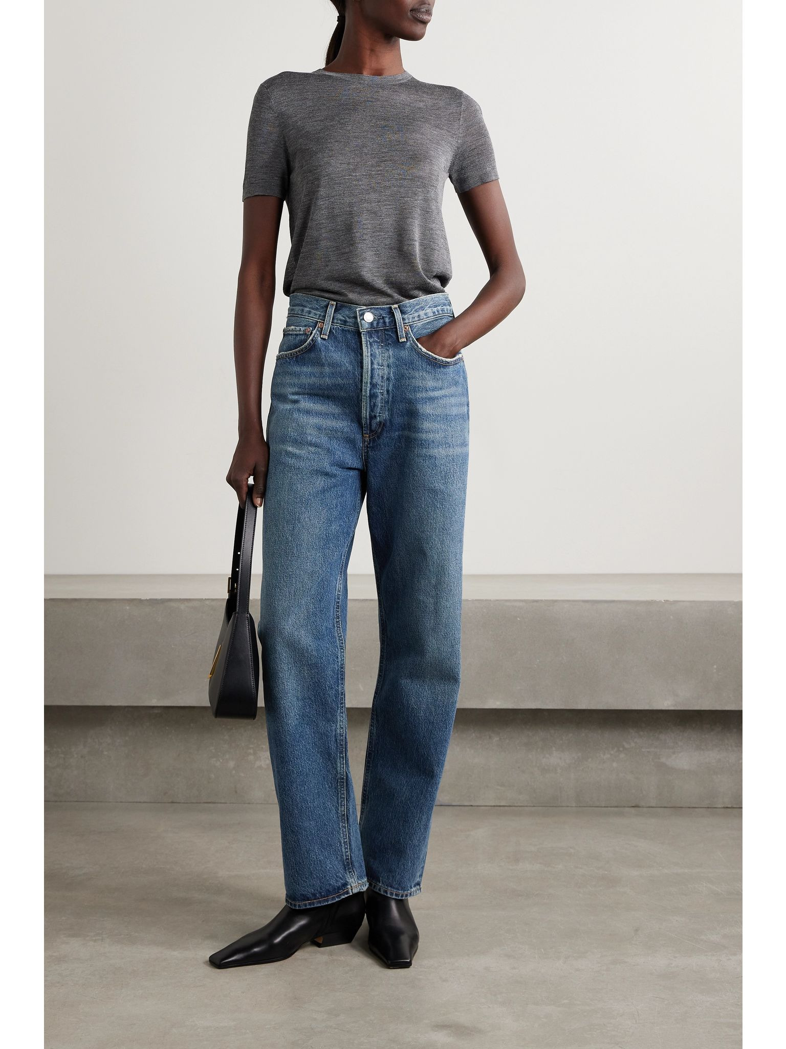 '90s mid-rise straight-leg organic jeans Mid denim - 2