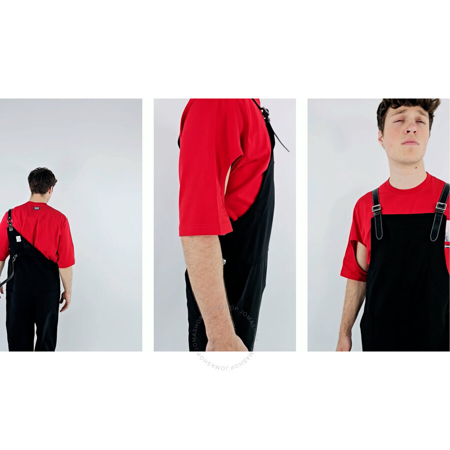 Burberry Men's Black Bib-Front Technical Overalls - 3