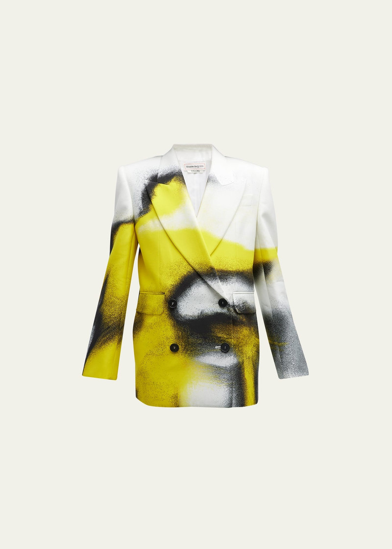 Alexander McQueen Printed Boxy Cady Jacket outlook