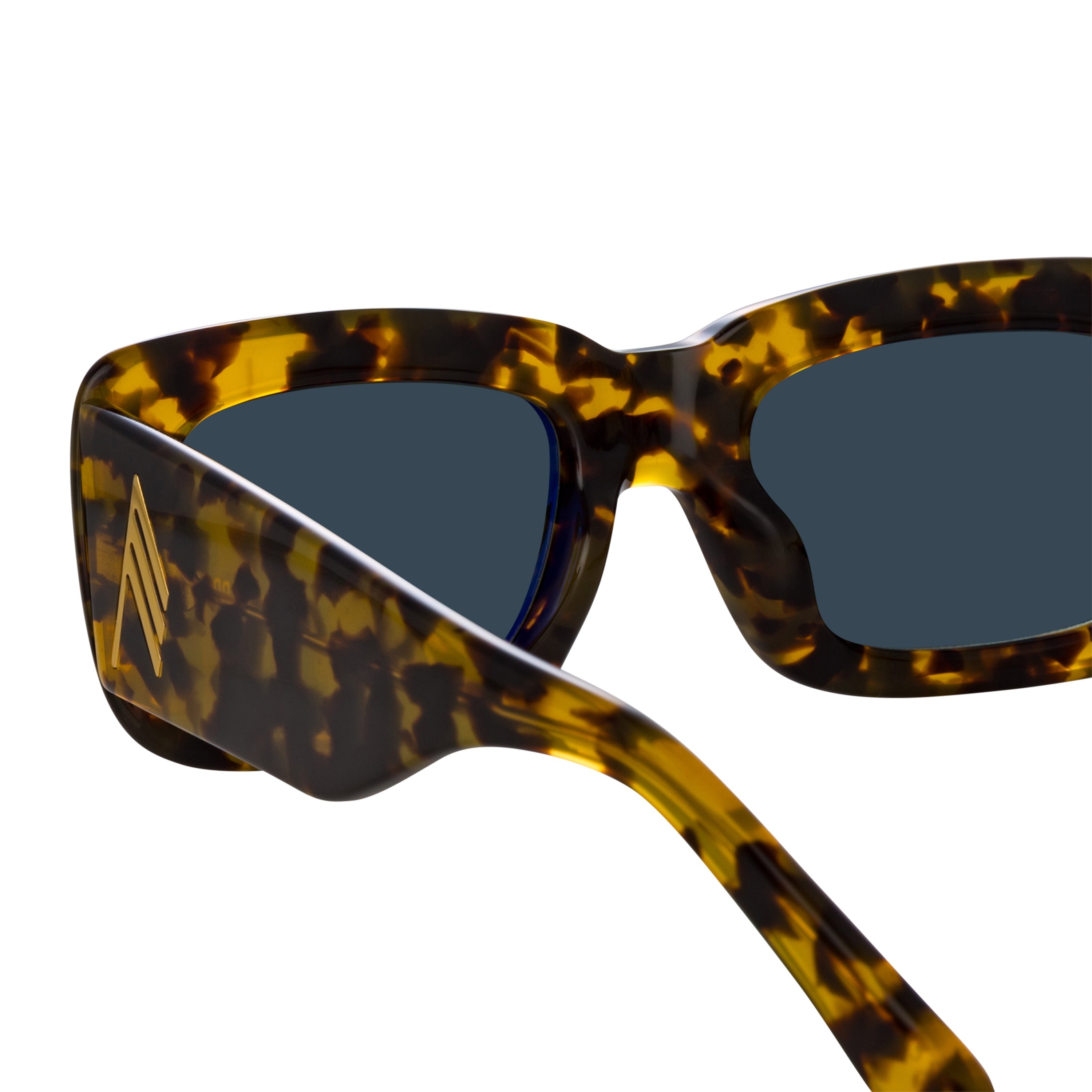 THE ATTICO MARFA RECTANGULAR SUNGLASSES IN TORTOISESHELL AND GREEN - 4