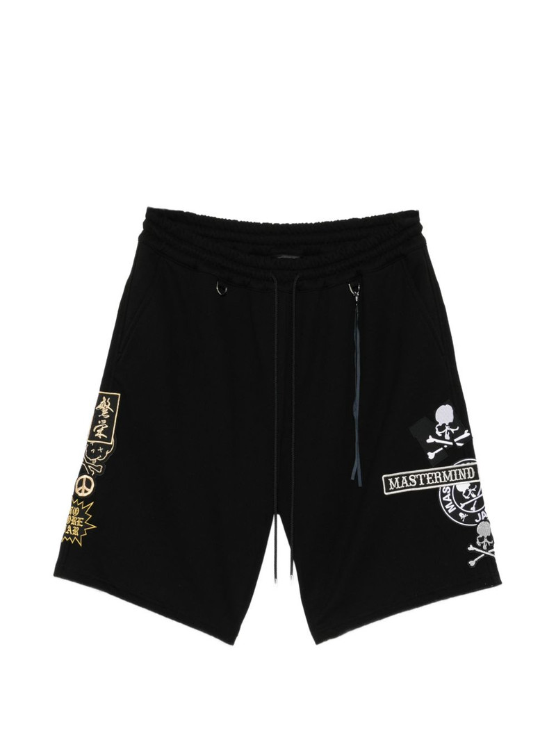 embroidered patch drawstring shorts 1