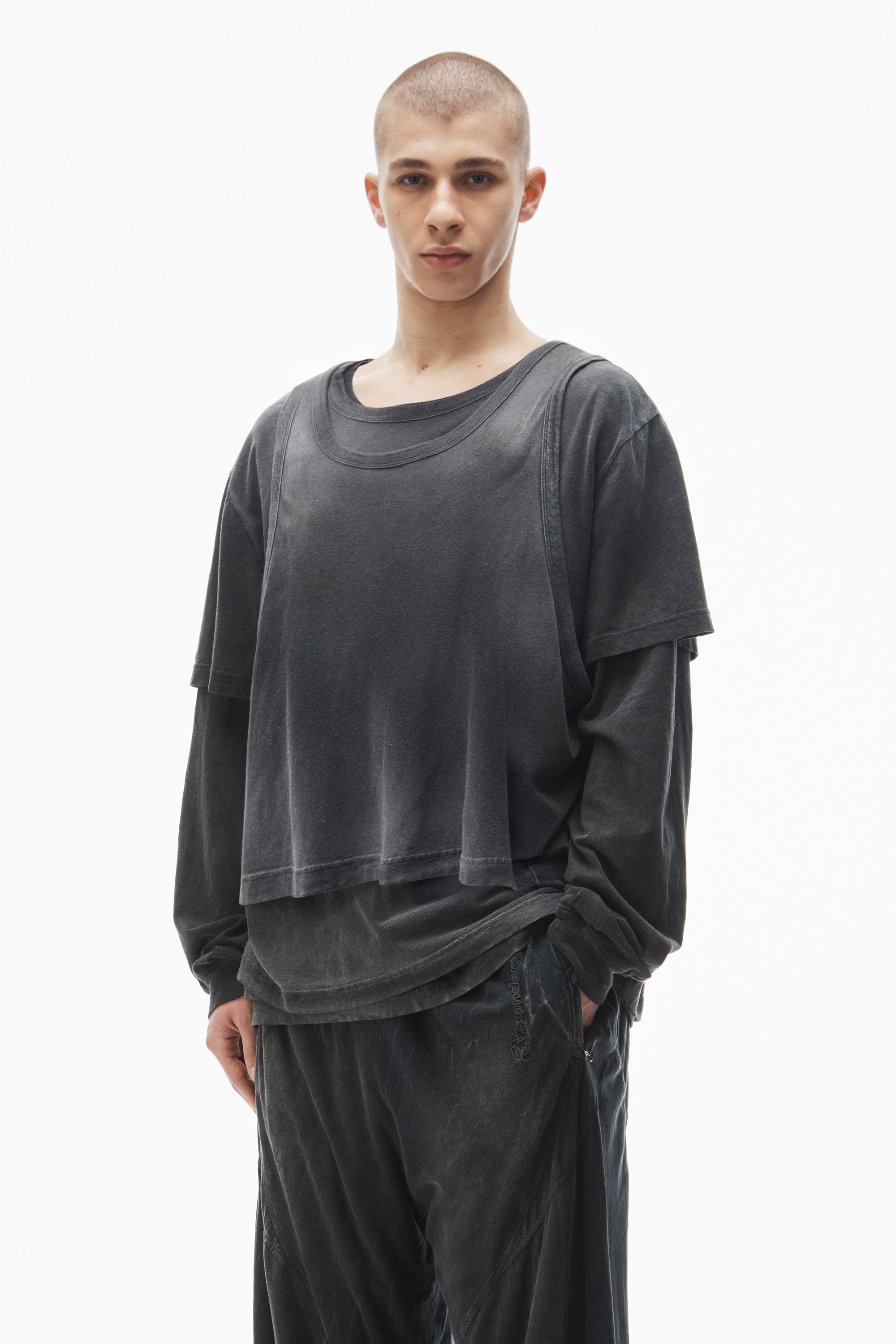 creased-print track pant - 4