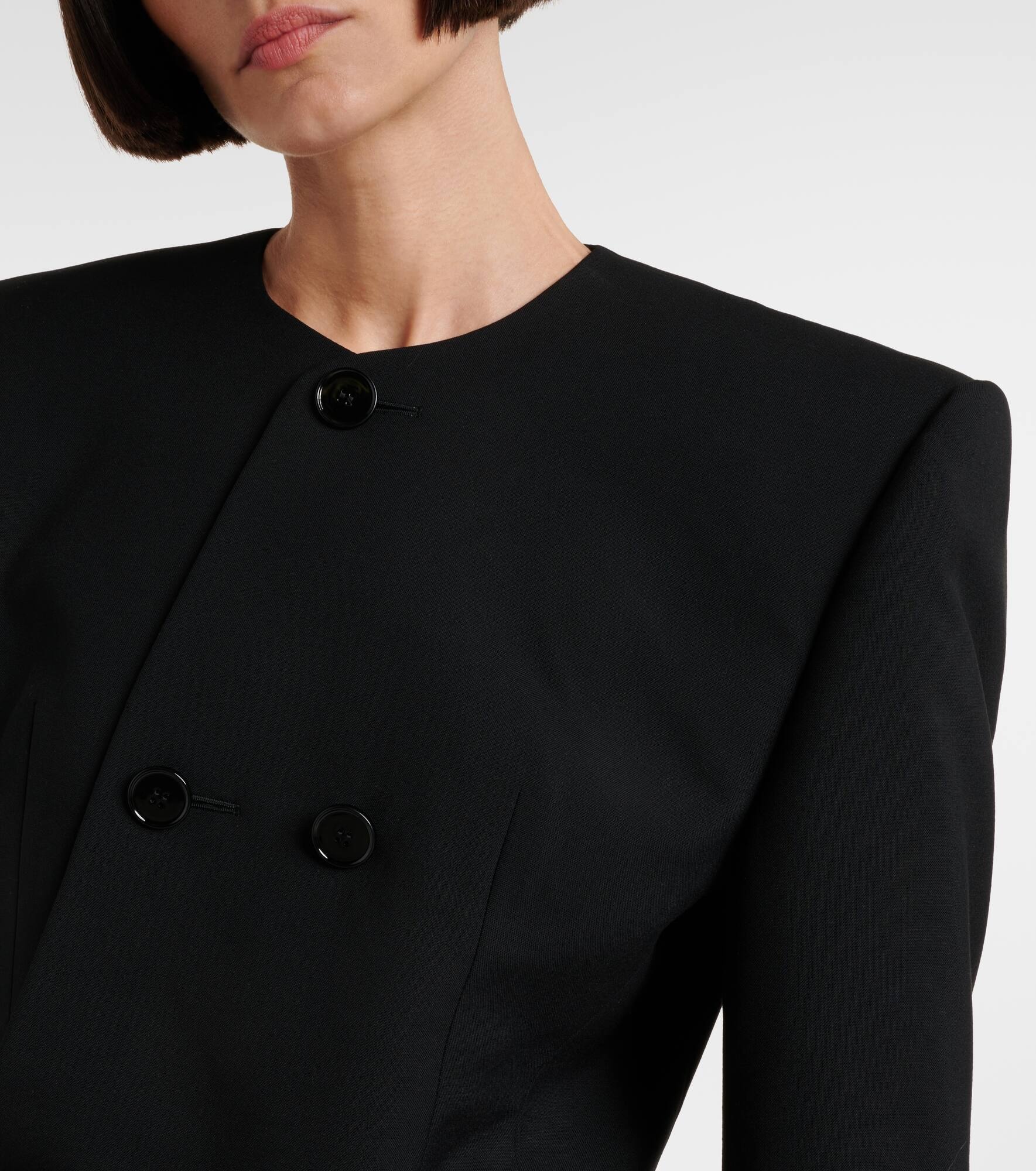 Cropped wool twill jacket - 4