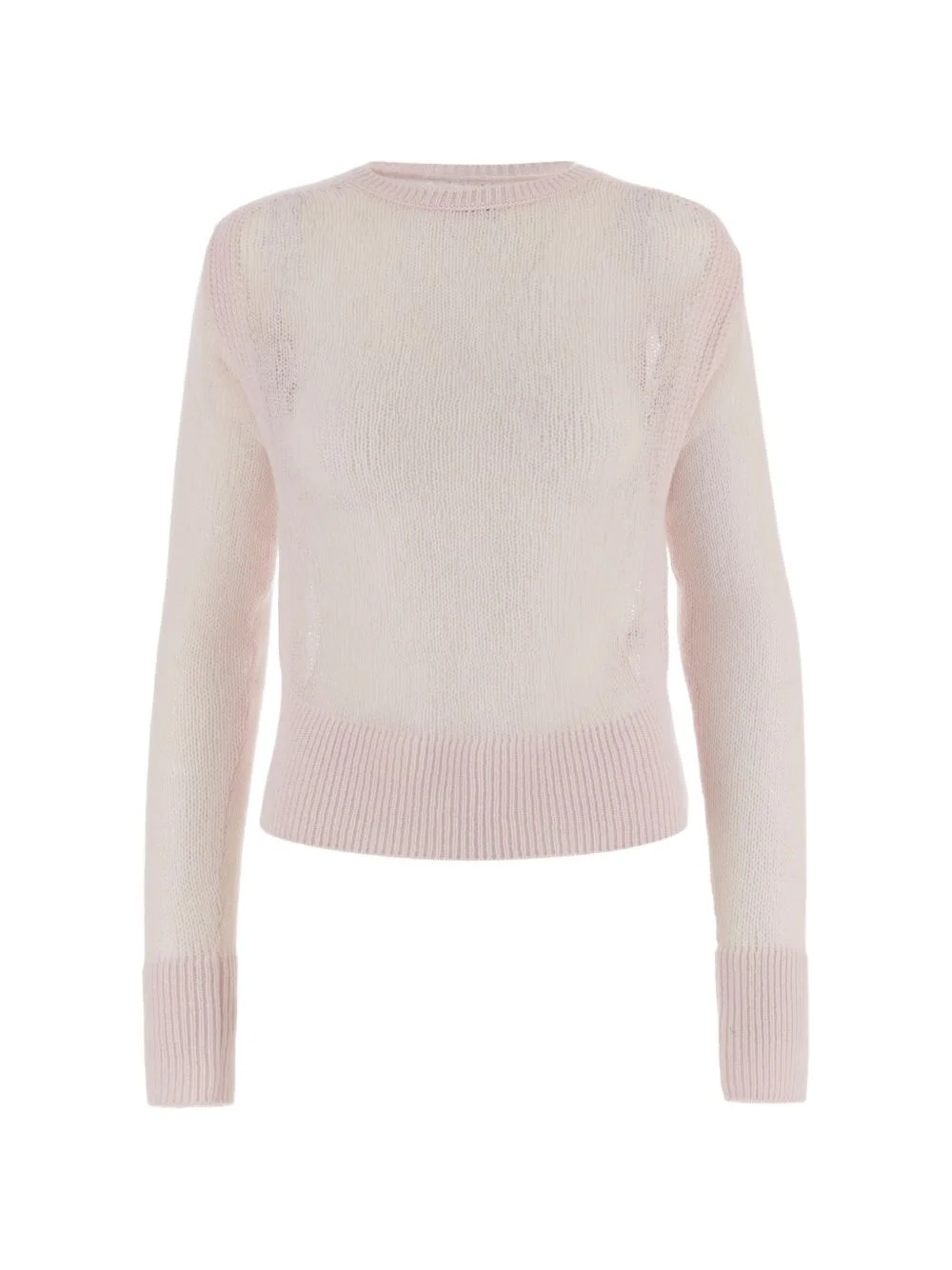 ribbed crew-neck cashmere sweater - 1