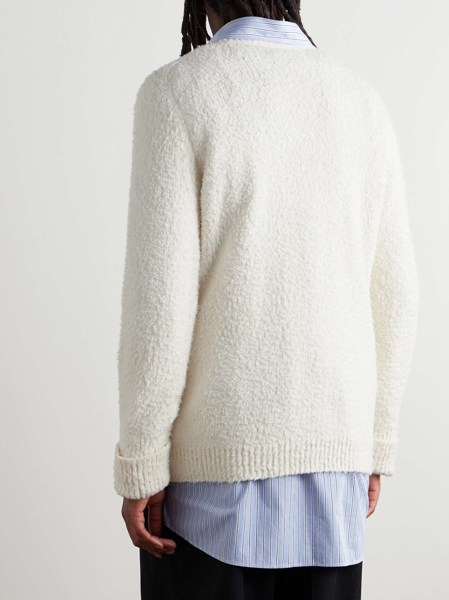 Maison Margiela Cotton Blend Boucle Sweater REVERSIBLE
