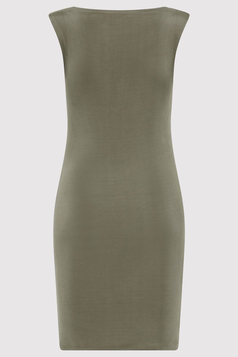 ST. AGNI Cupro Jersey Mini Dress - Smokey Olive outlook