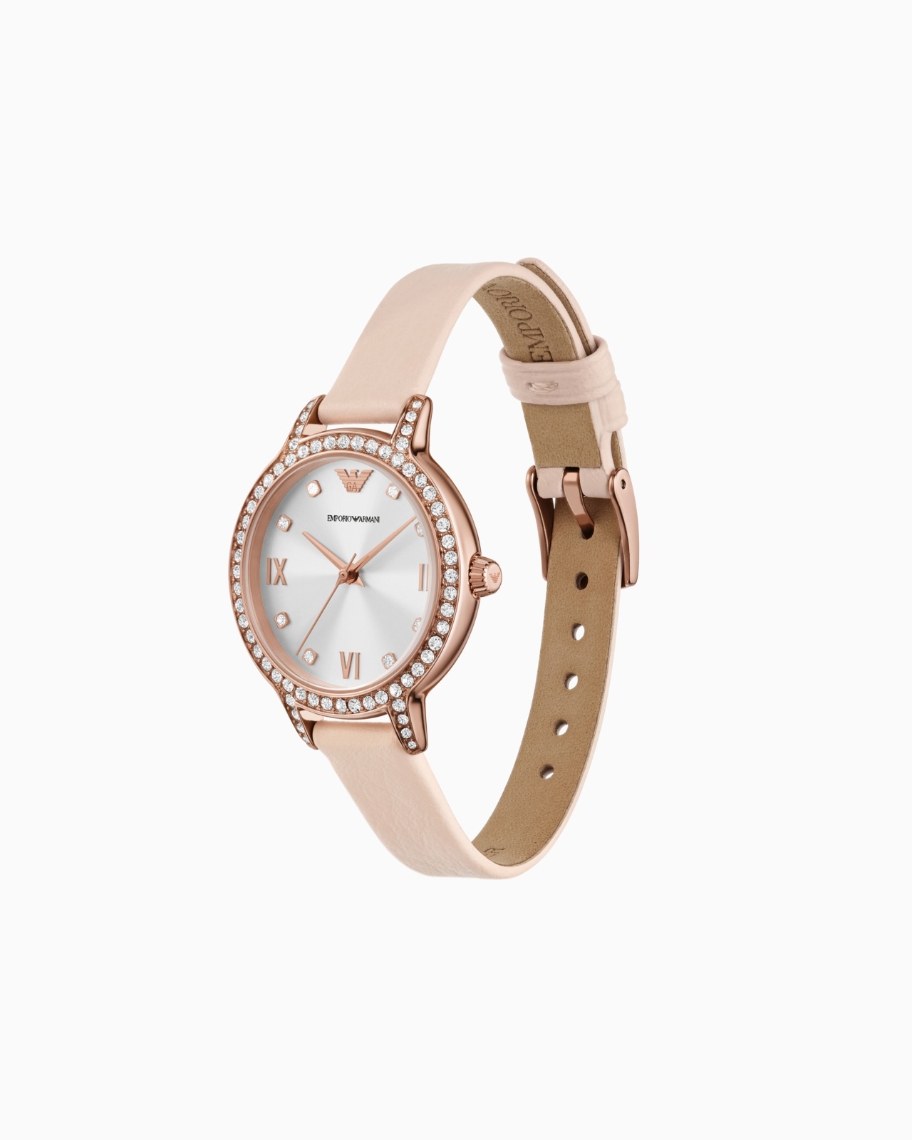 THREE-HAND PINK LEATHER WATCH AND BRACELET SET - 2