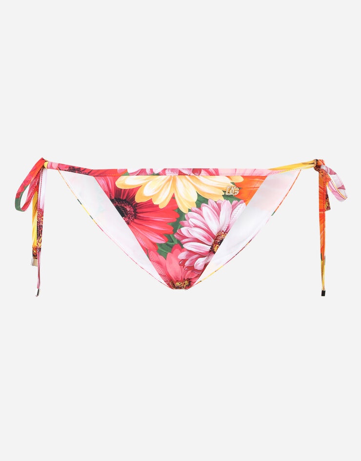 String bikini bottoms with gerbera-daisy print - 1