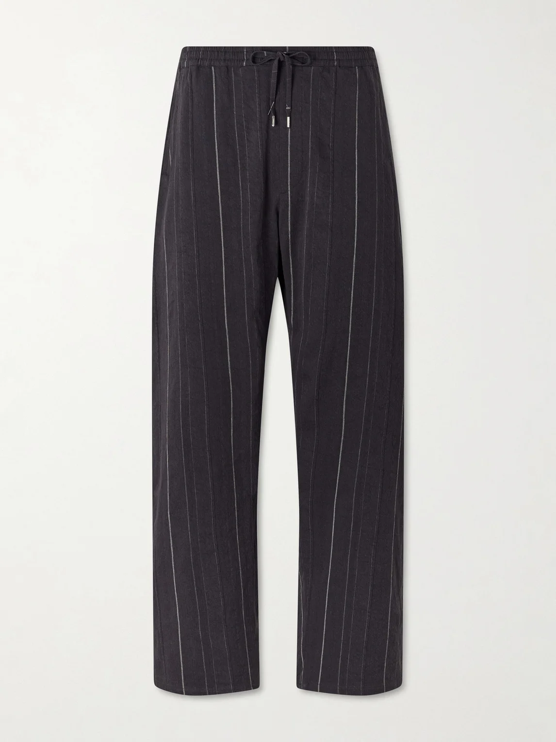 Samurai Straight-Leg Striped Cotton and Linen-Blend Trousers - 1