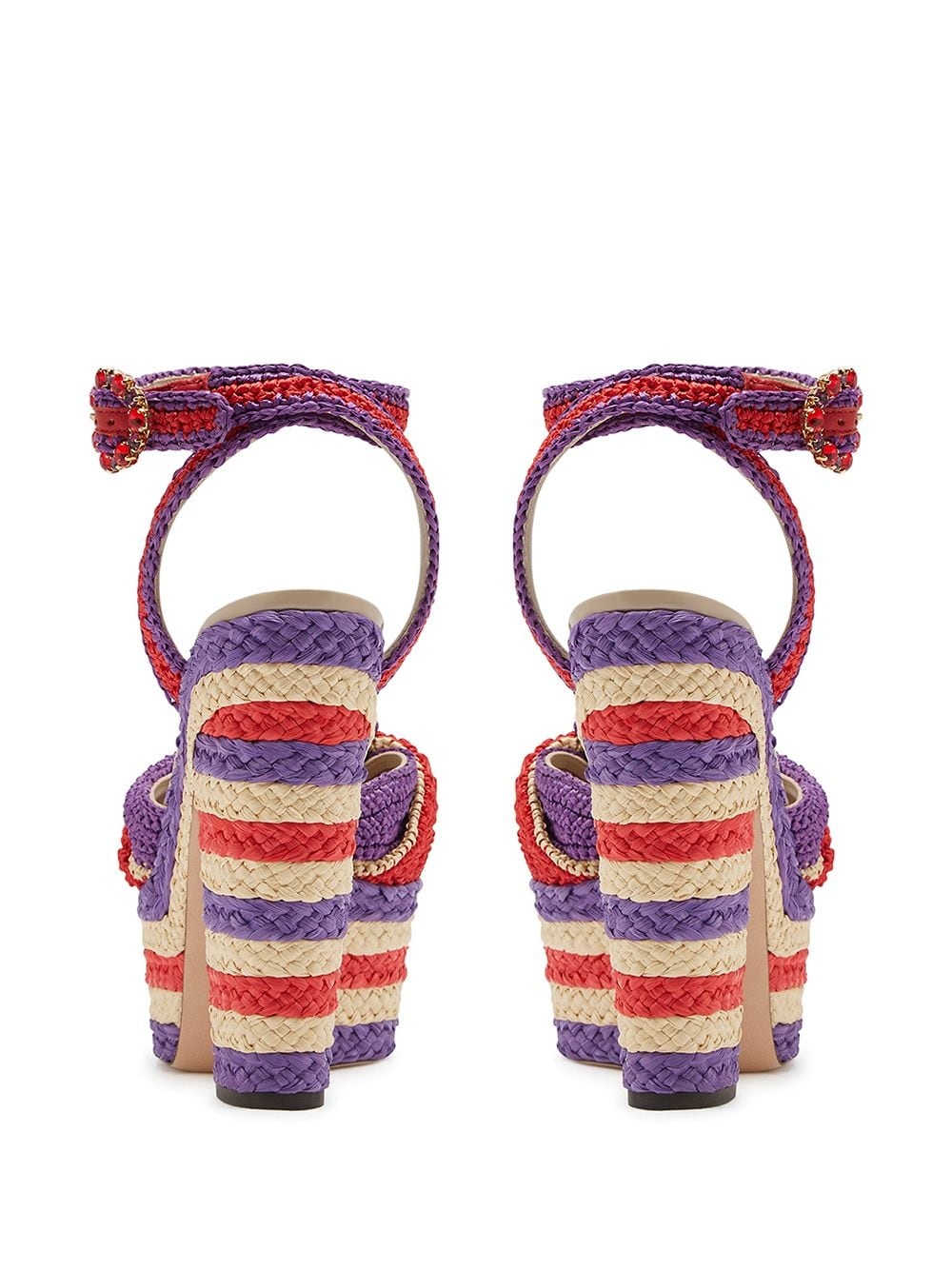 Bianca raffia wedge sandals - 3