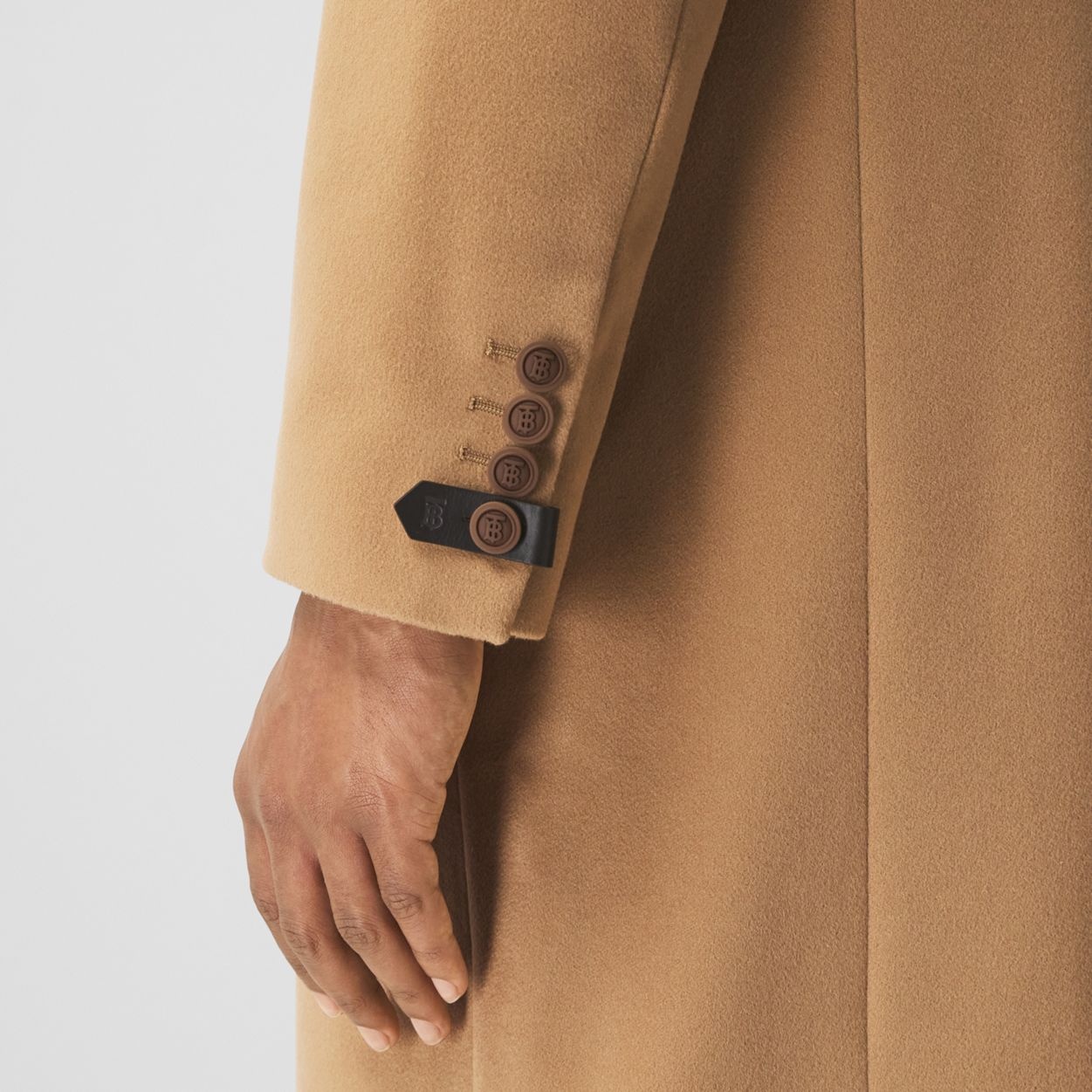 Button Detail Wool Cashmere Tailored Coat - 3